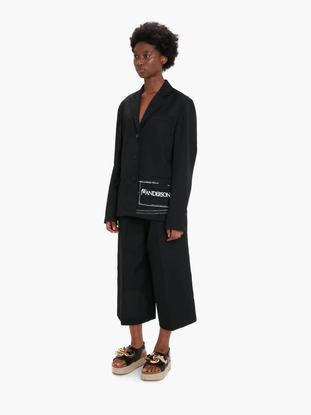PLEAT FRONT WIDE LEG CROPPED TROUSERS - 3