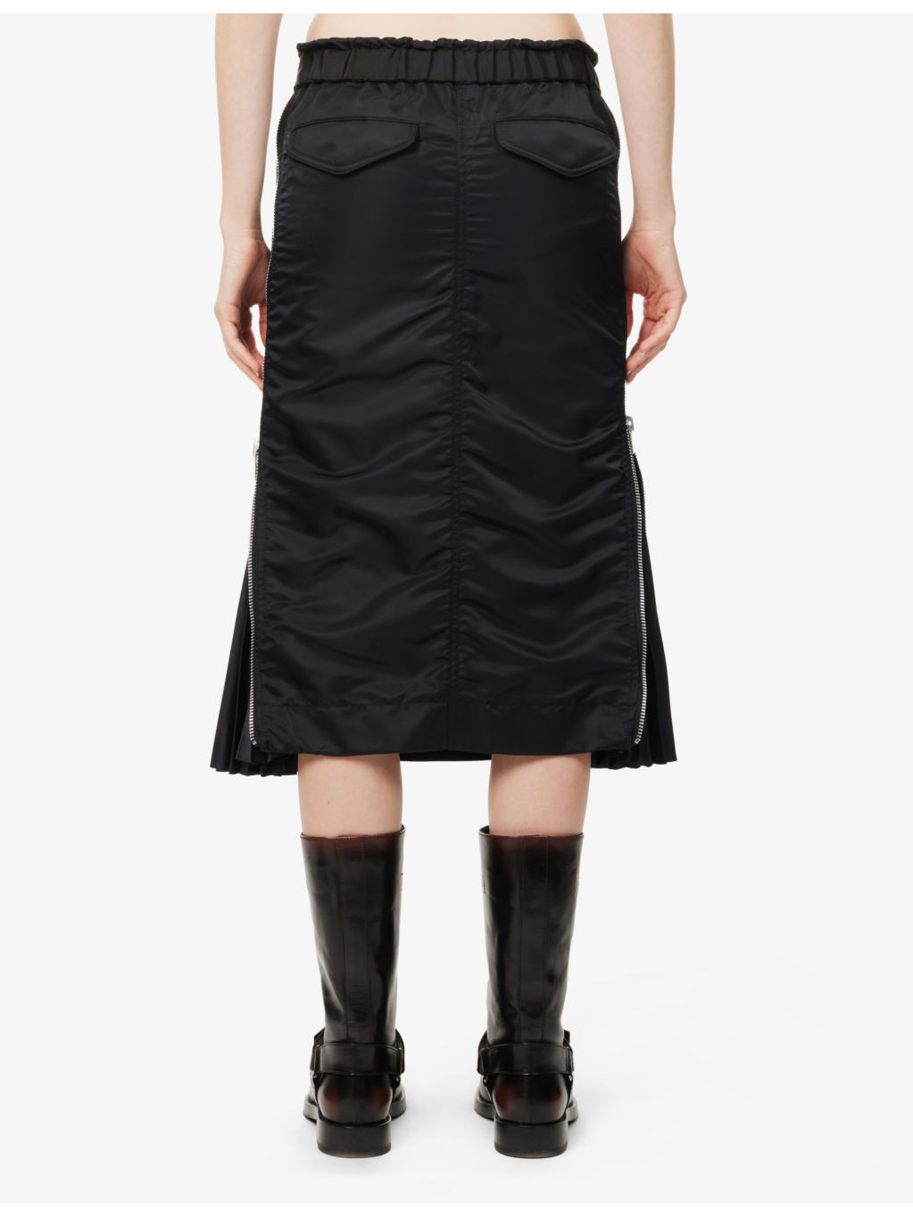 Padded Pleated Shell Midi Skirt - 4