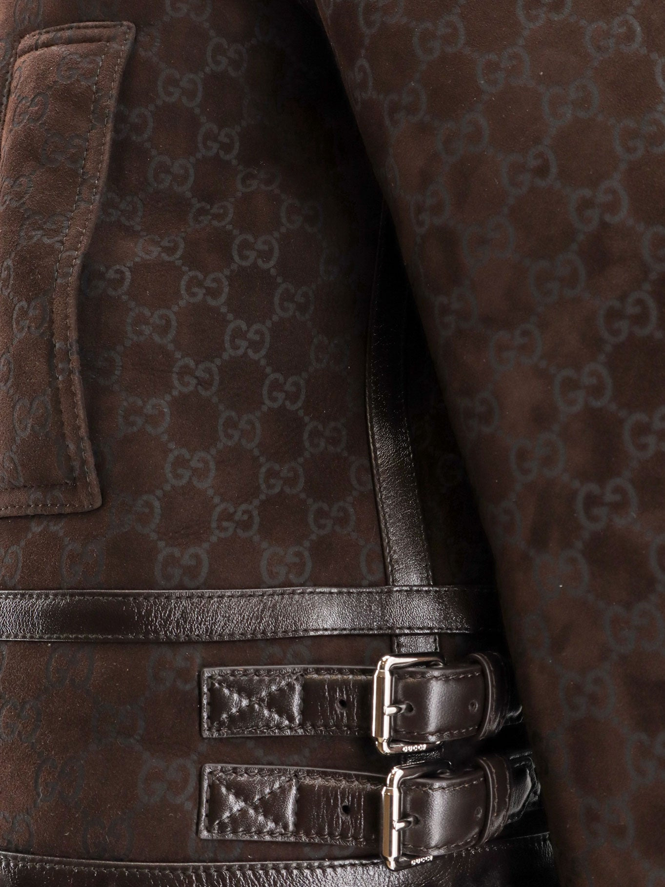 Gucci Suede Jacket With Gg Motif - 3