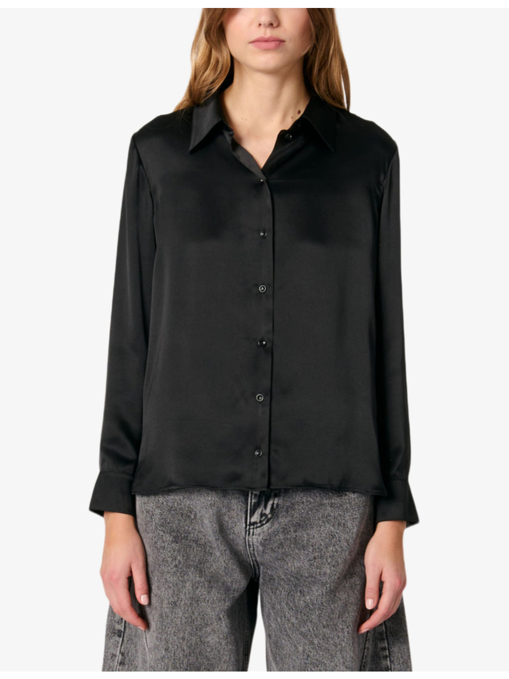 Relaxed-fit long-sleeved silk shirt - 3