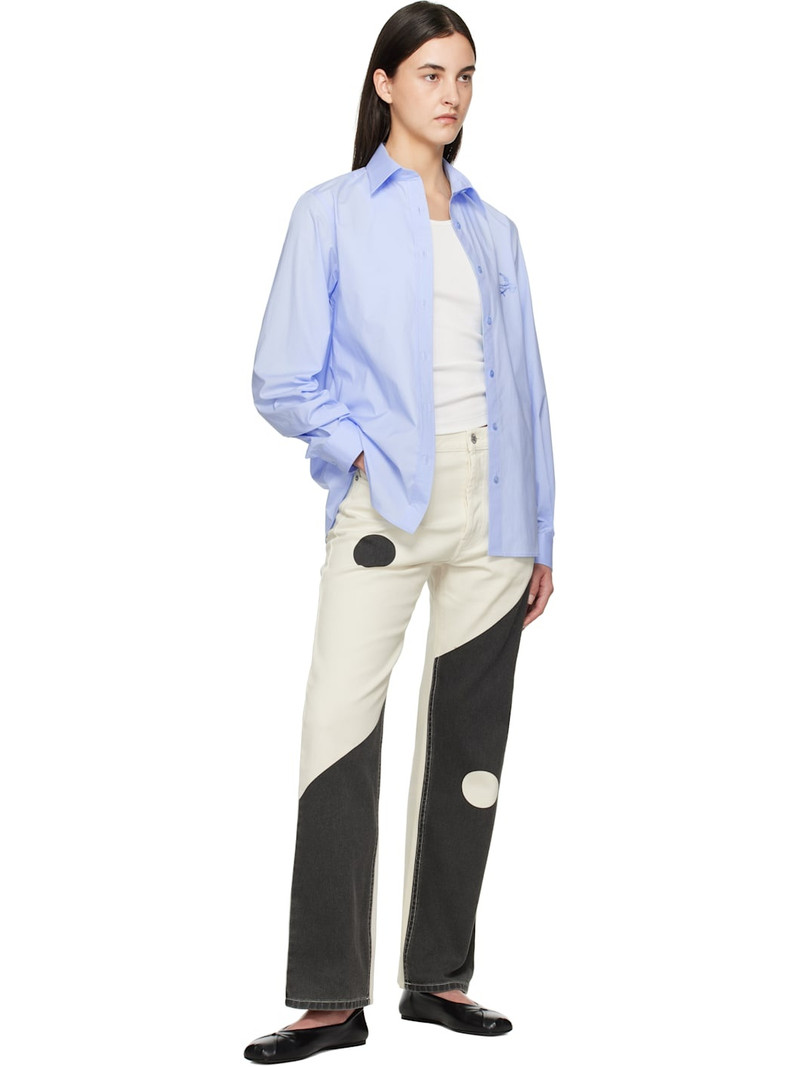 Moschino Blue Laurel Crown Emblem Shirt outlook