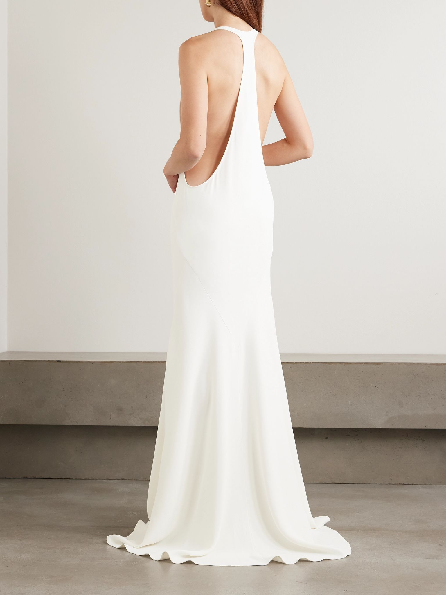 The Marcel paneled crepe maxi dress White - 3