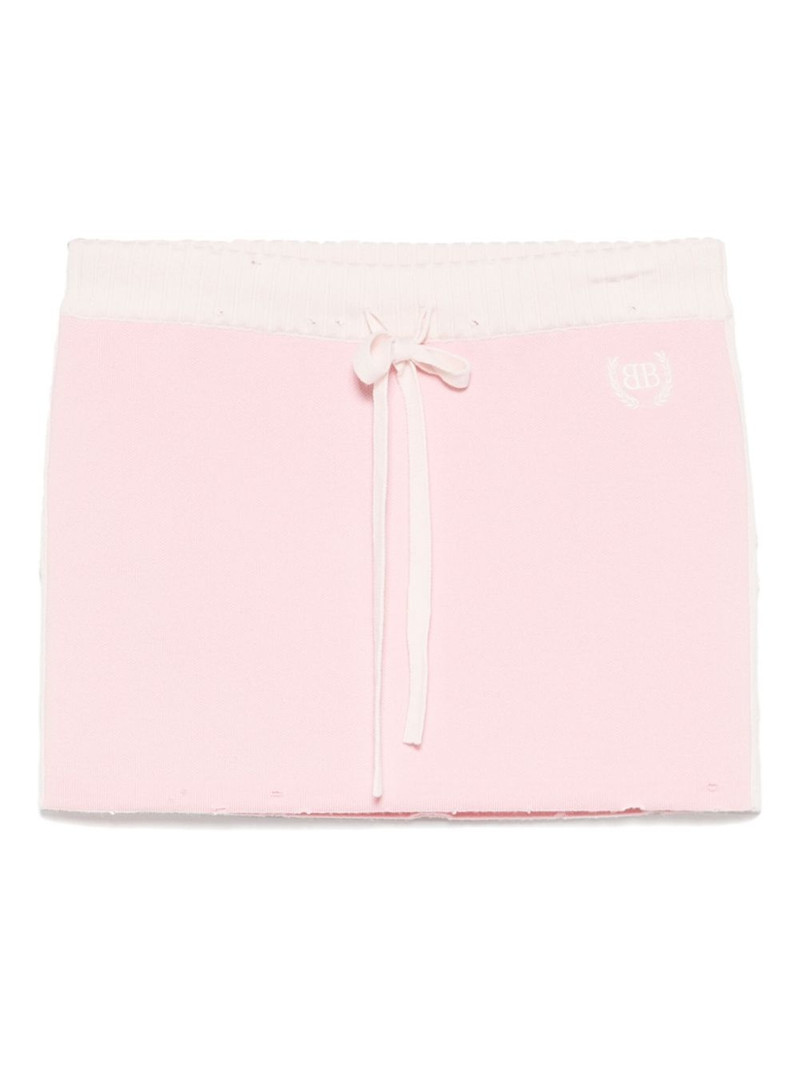 logo-embroidered mini skirt 1