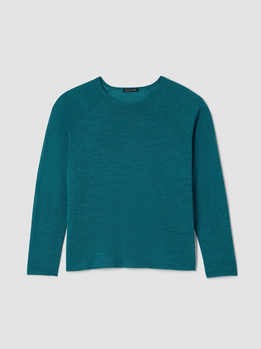 Superfine Merino Crew Neck Top in Regenerative Wool - 1