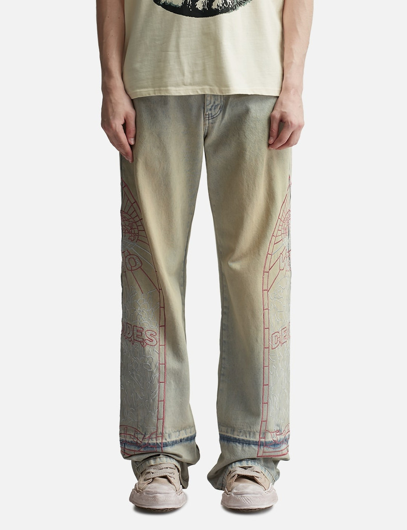 EXTENDED HEM EMBROIDERED DENIM PANT 3