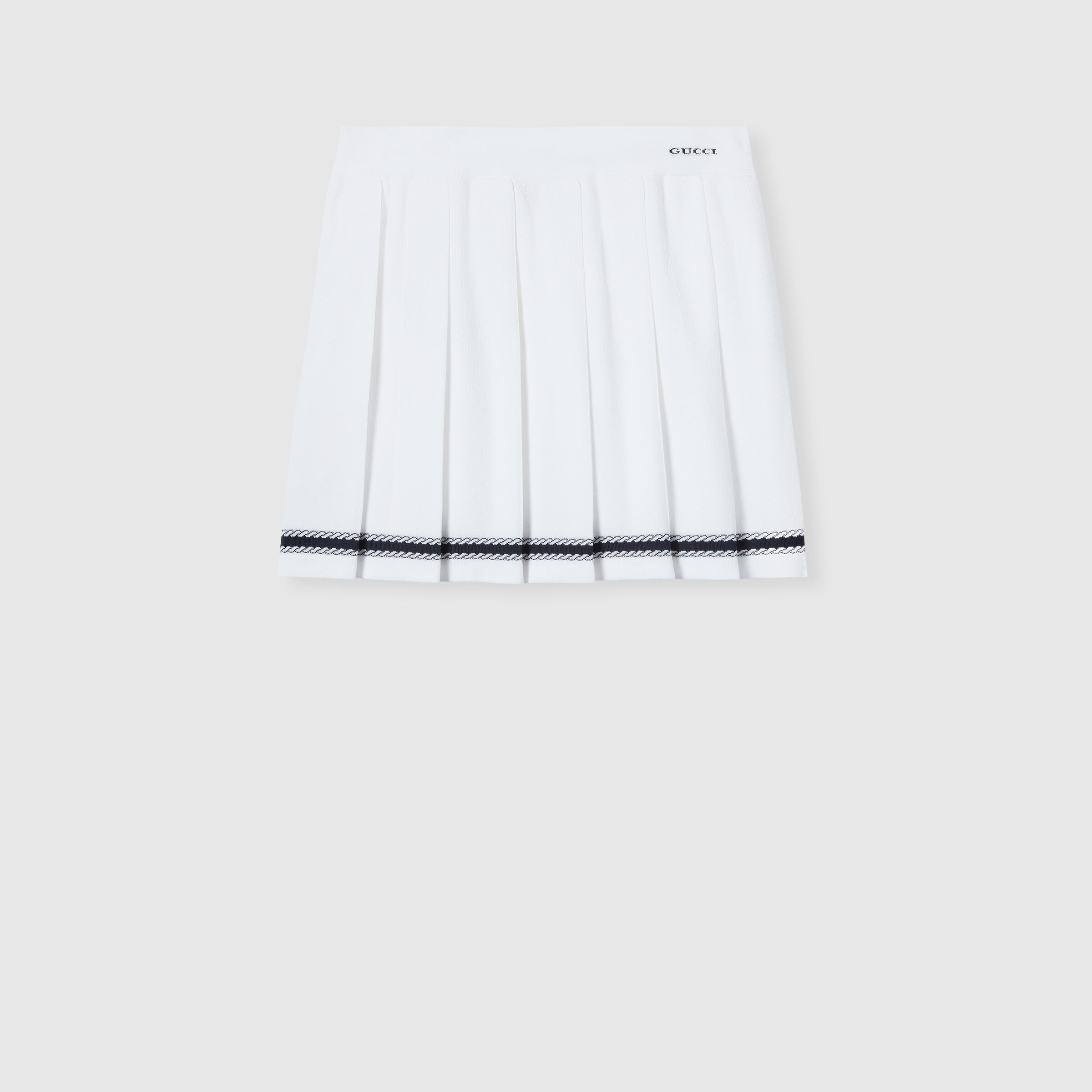 Stretch cotton skirt with intarsia - 1
