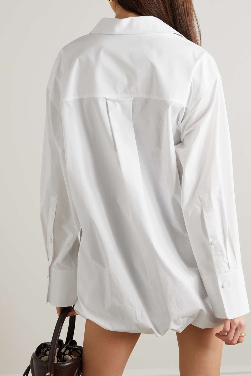 Layered cotton-poplin and stretch-jersey mini shirt dress 3