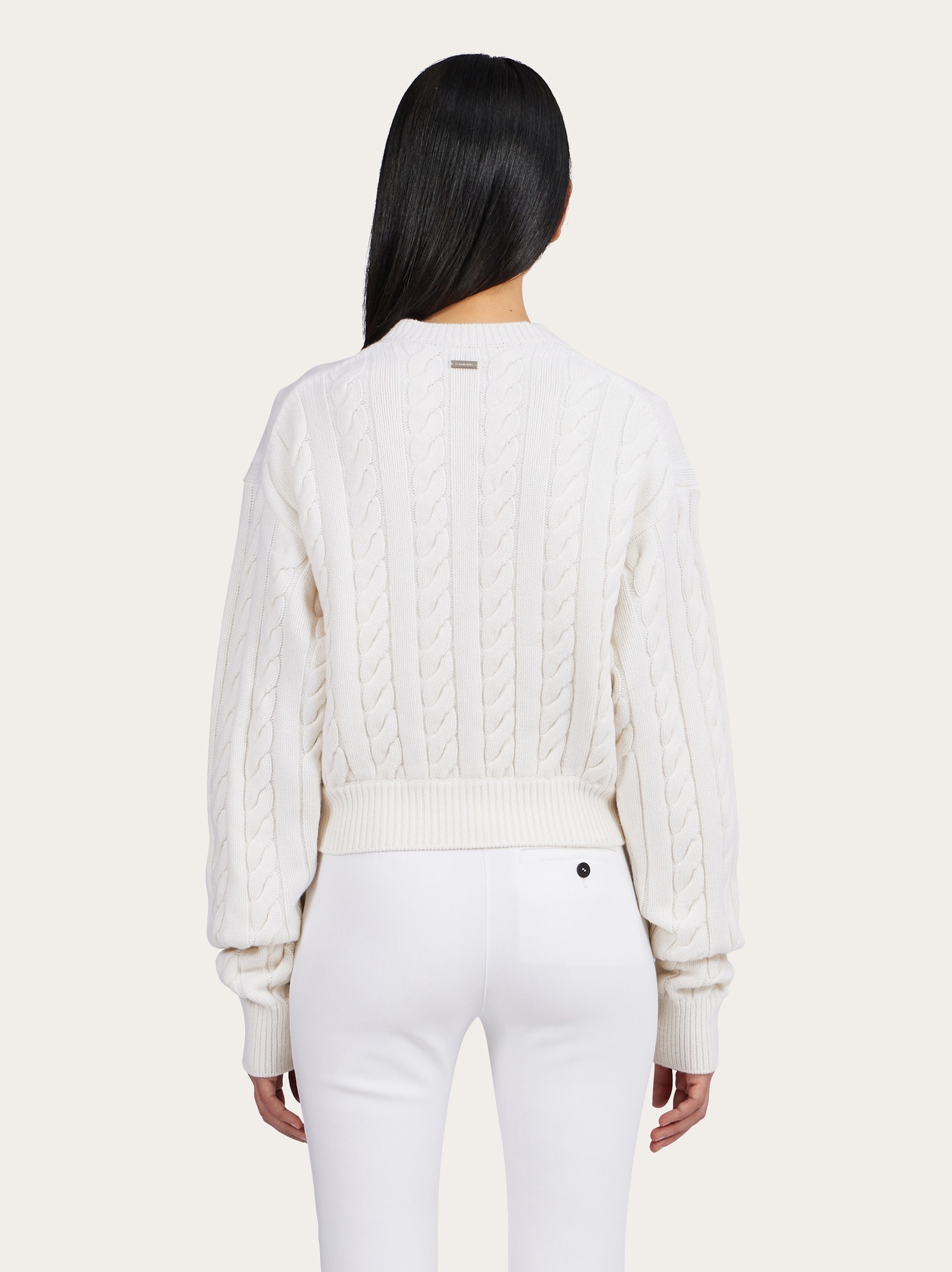 Cable knit V-neck sweater - 3