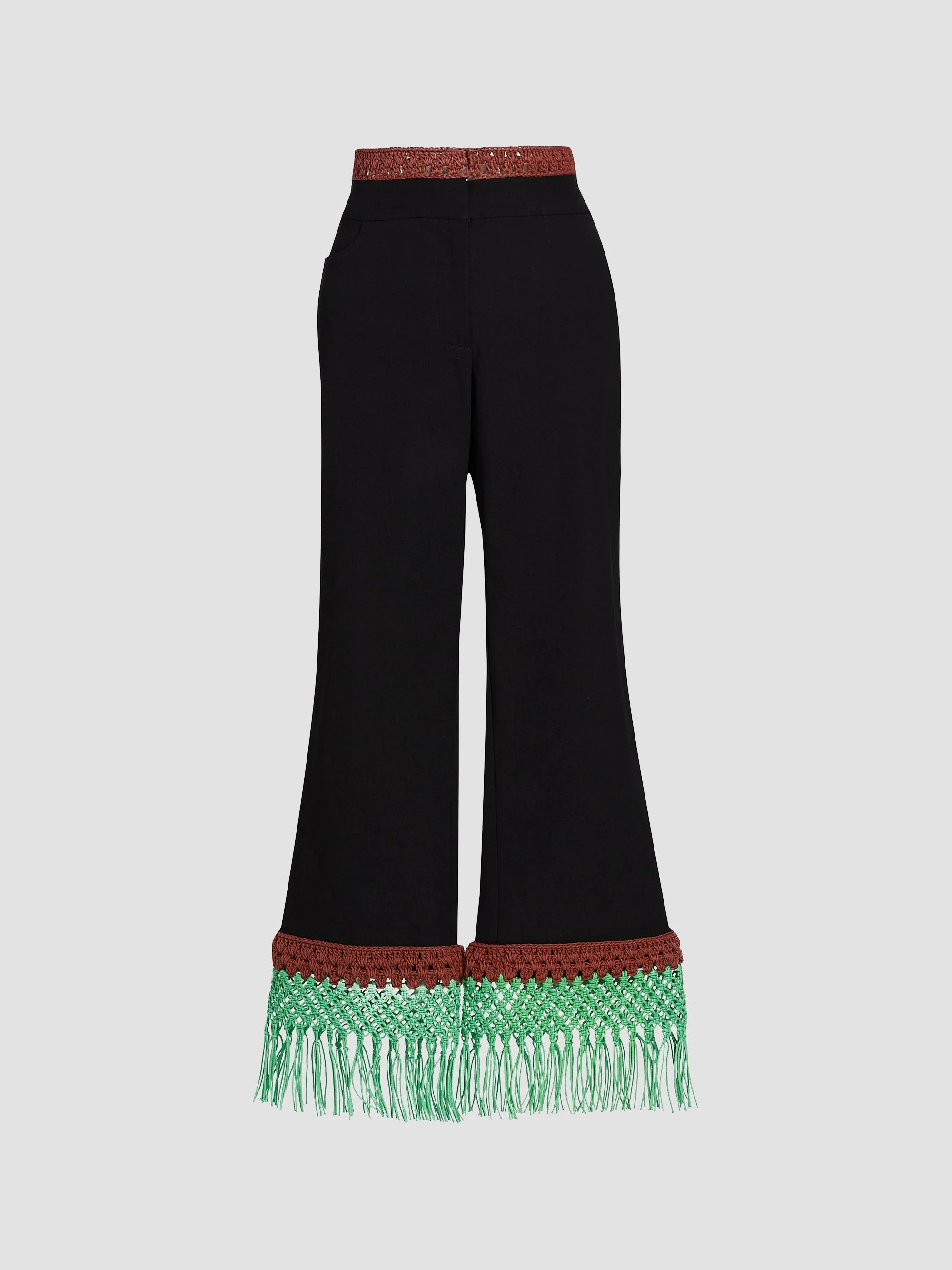Women's Macrame Pizzants Pants - Black - 1