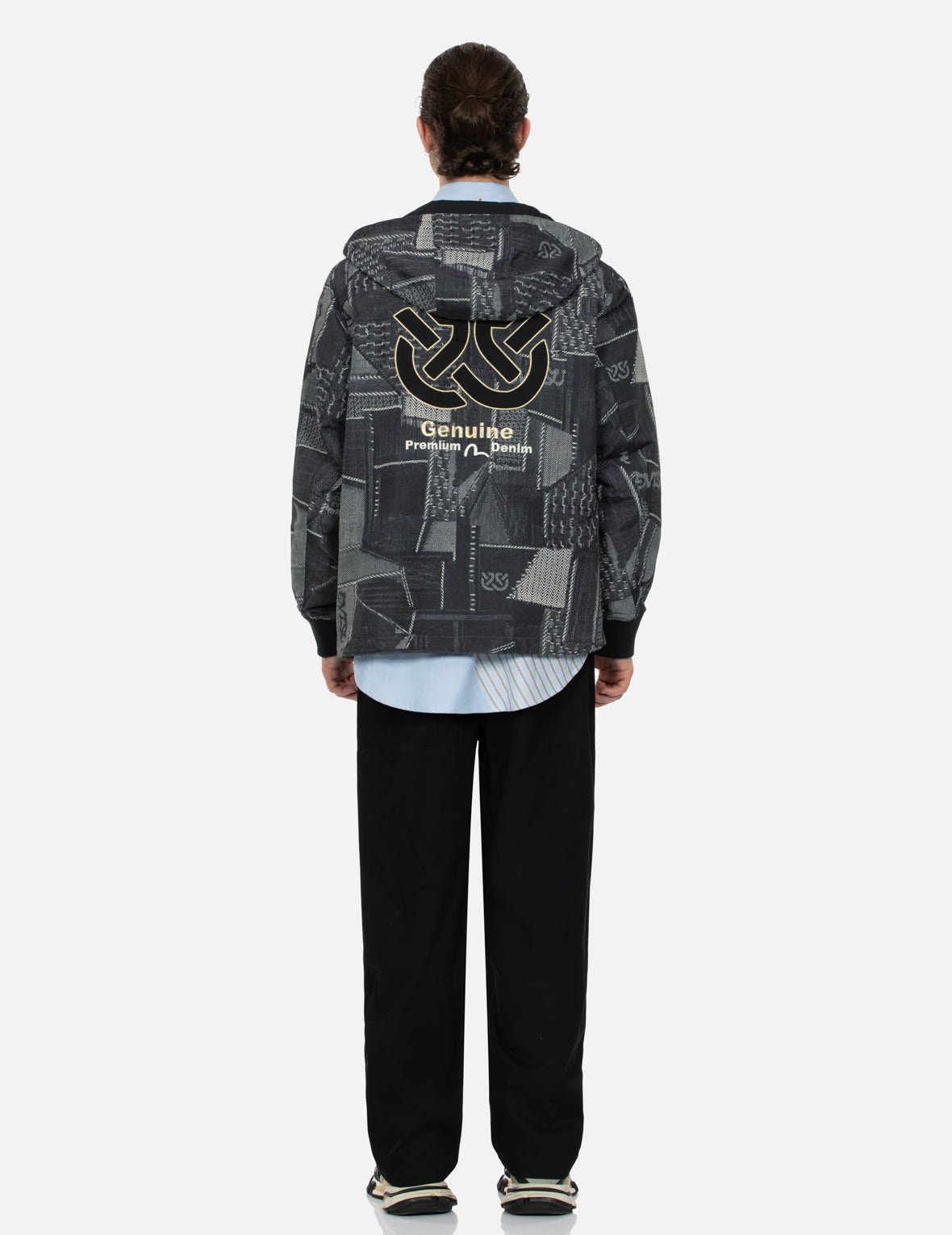 WHEEL OF WISDOM AND SEAGULL EMBROIDERY REGULAR FIT DENIM JACKET - 6