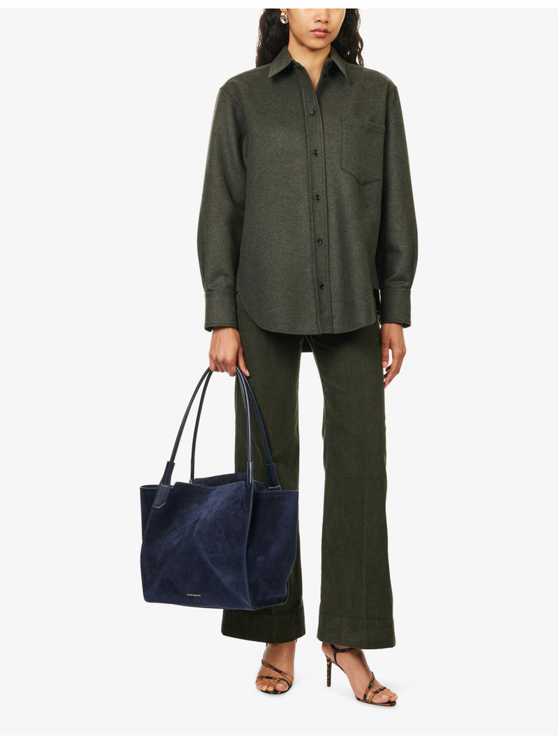 Victoria Beckham Relaxed-Fit Long-Sleeves Wool And Cashmere Shirt outlook