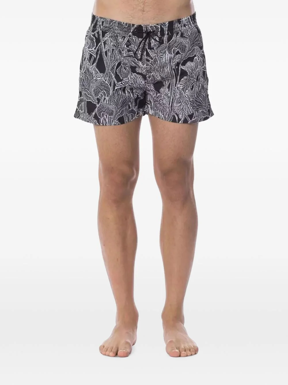 floral-print drawstring swim shorts - 1