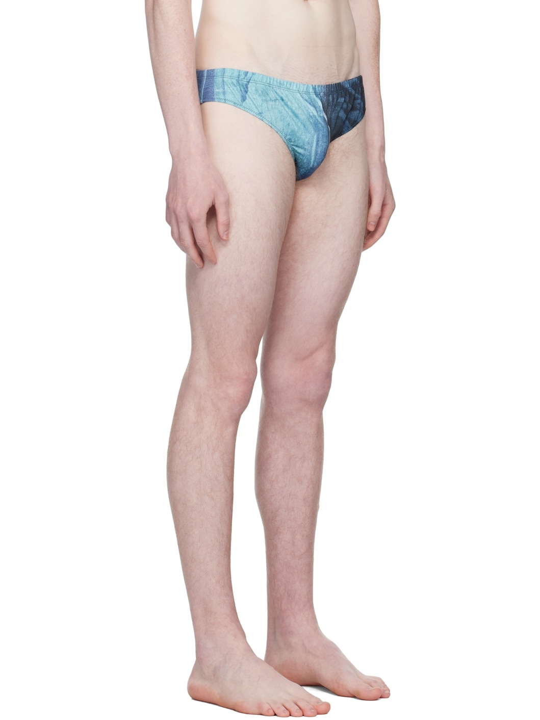 Blue Printed Water Swim Briefs - 2