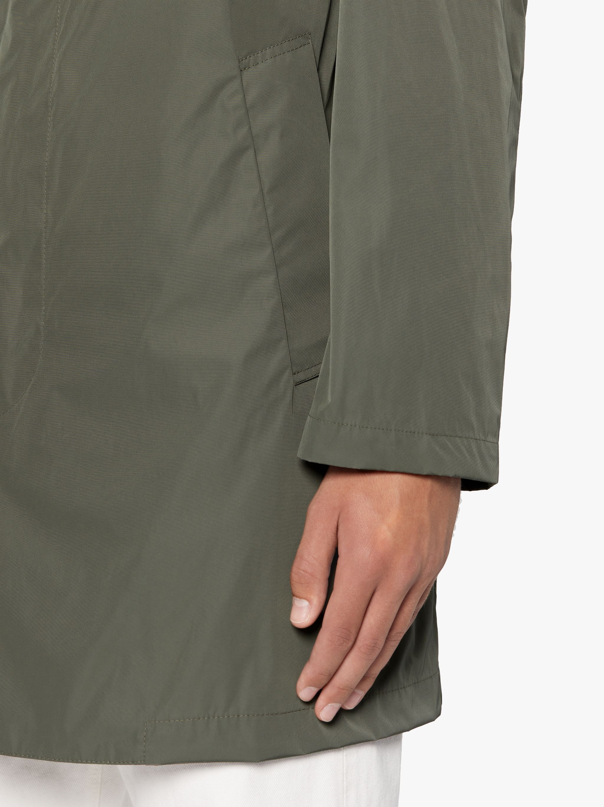 LONDON MILITARY GREEN NYLON SHORT COAT | GMC-106 - 6