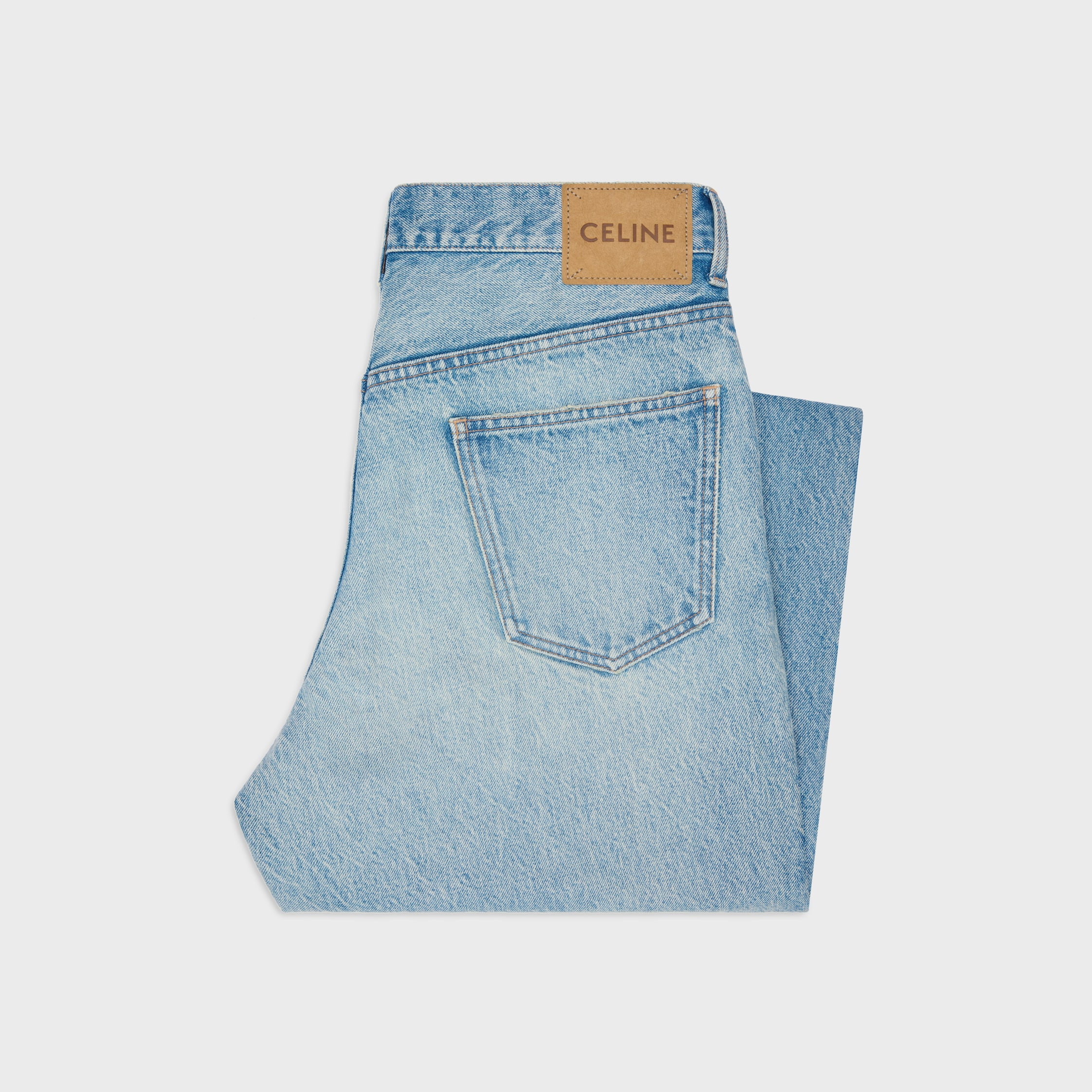 wide leg jeans in golden harmony wash denim - 2