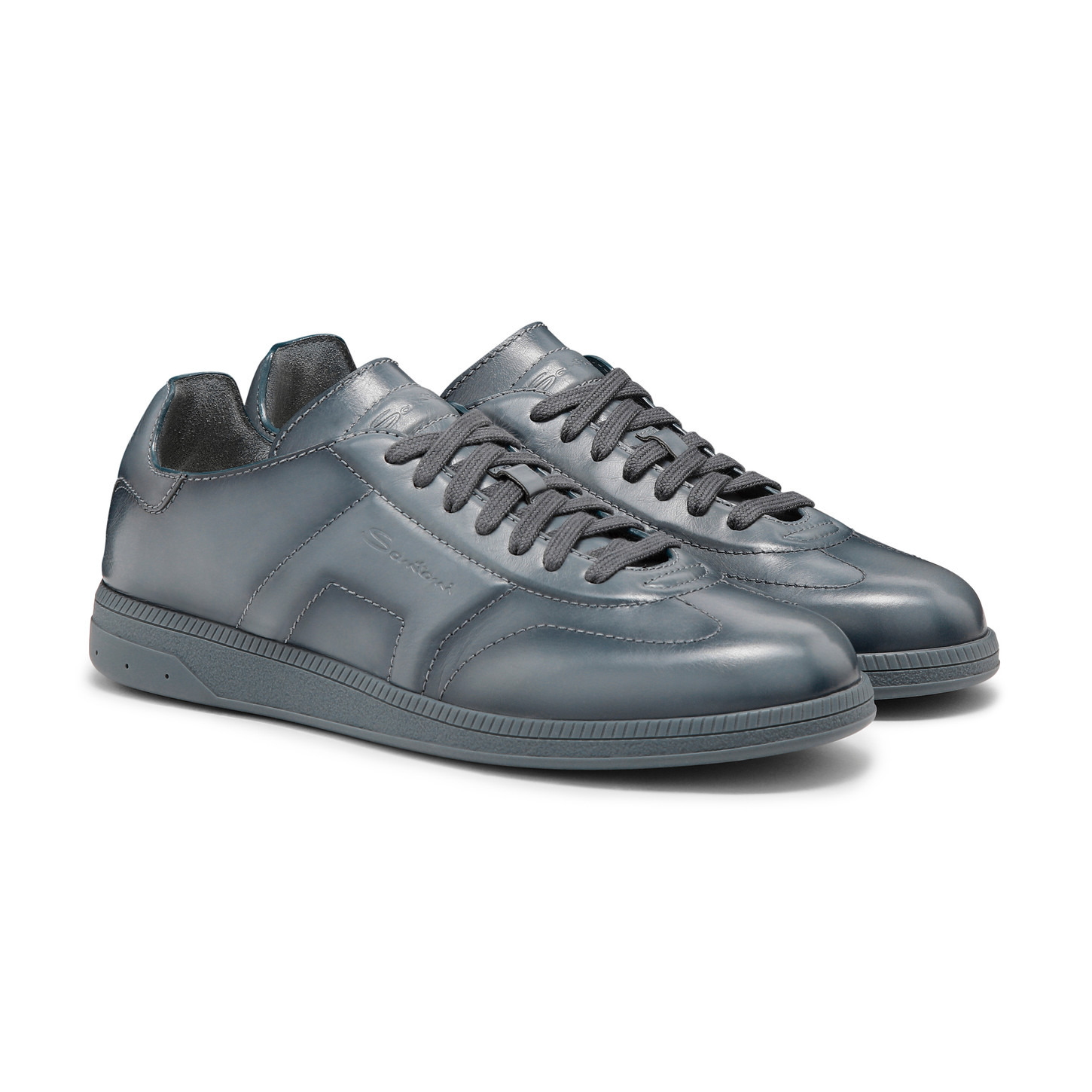 Men's blue leather DBS Oly sneaker - 3