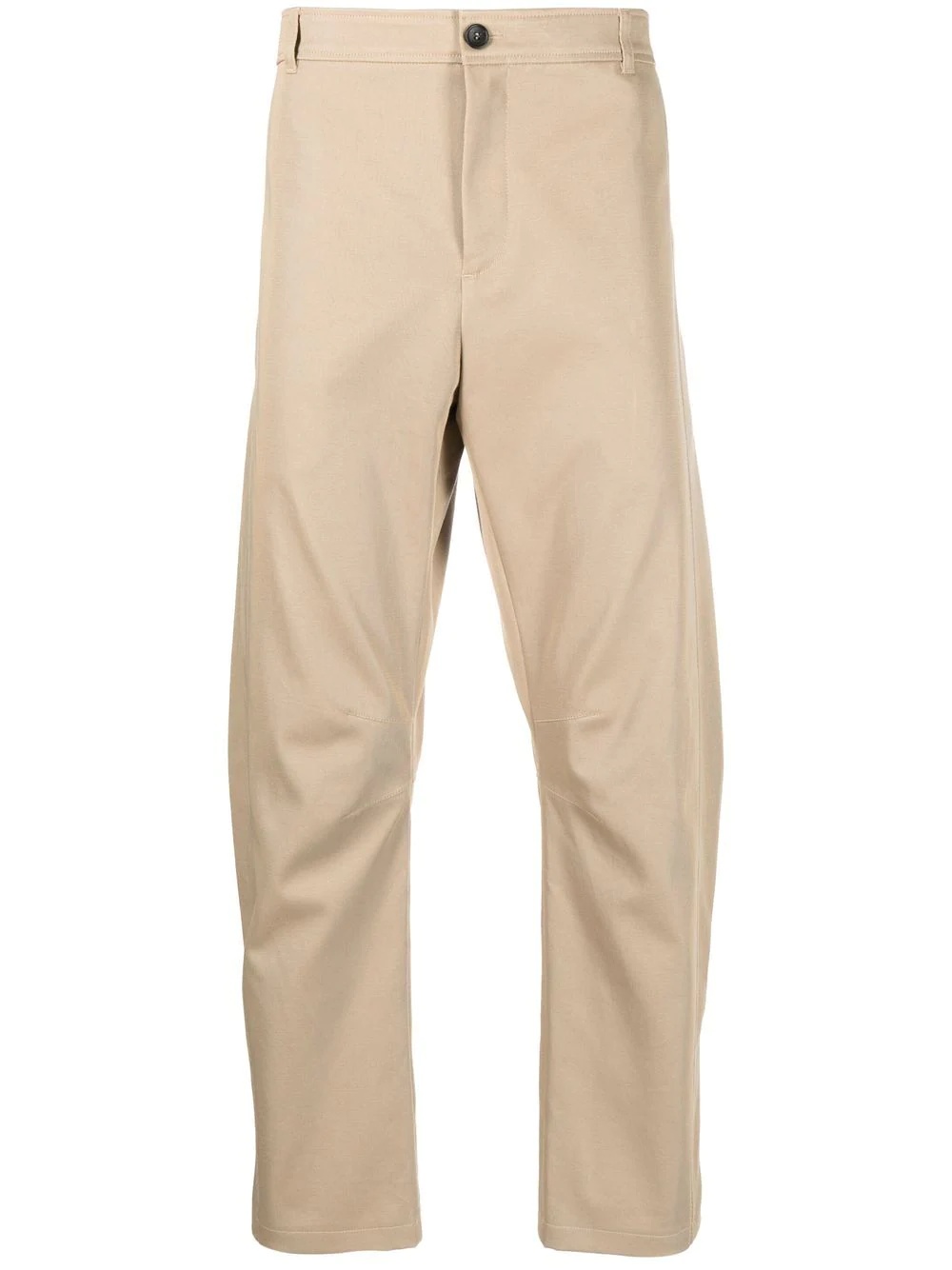 pleated straight-leg trousers - 1