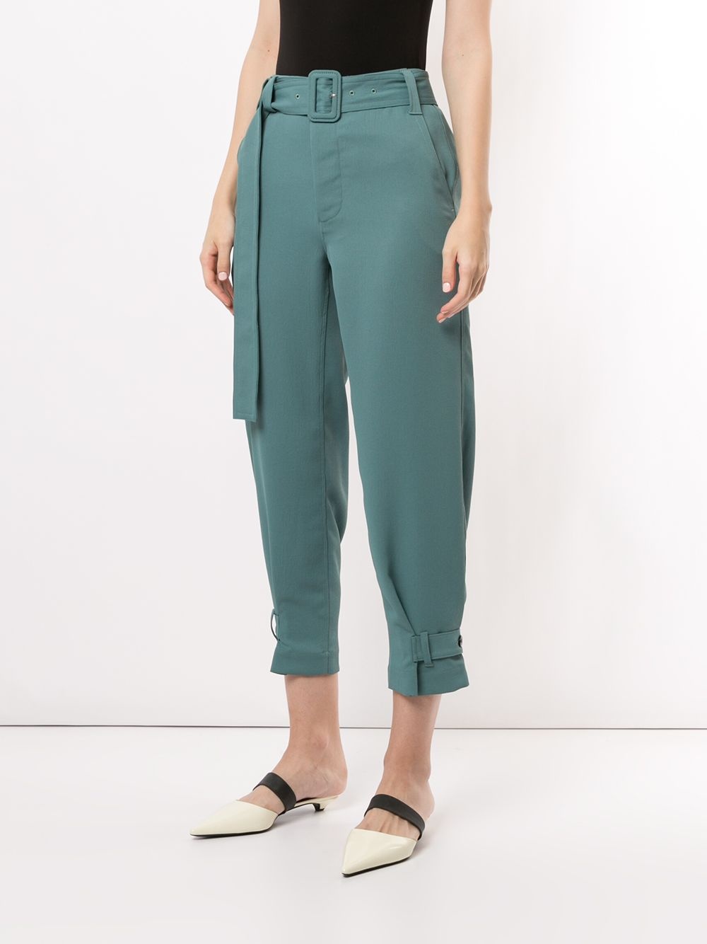 belted cropped trousers - 3