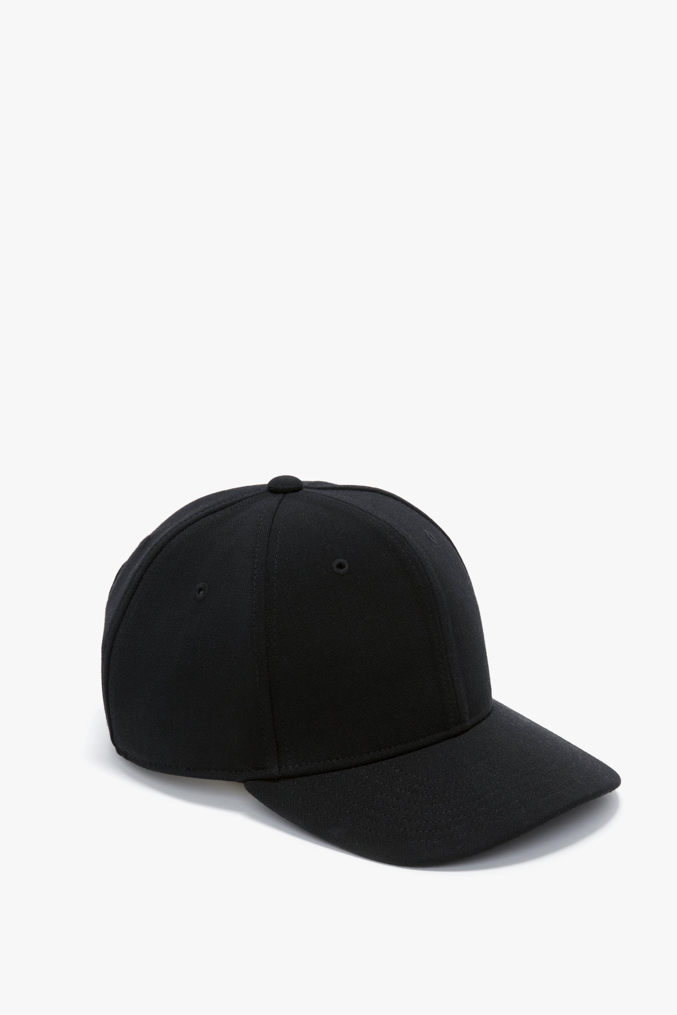 Double Wool Crepe Black Cap - 2