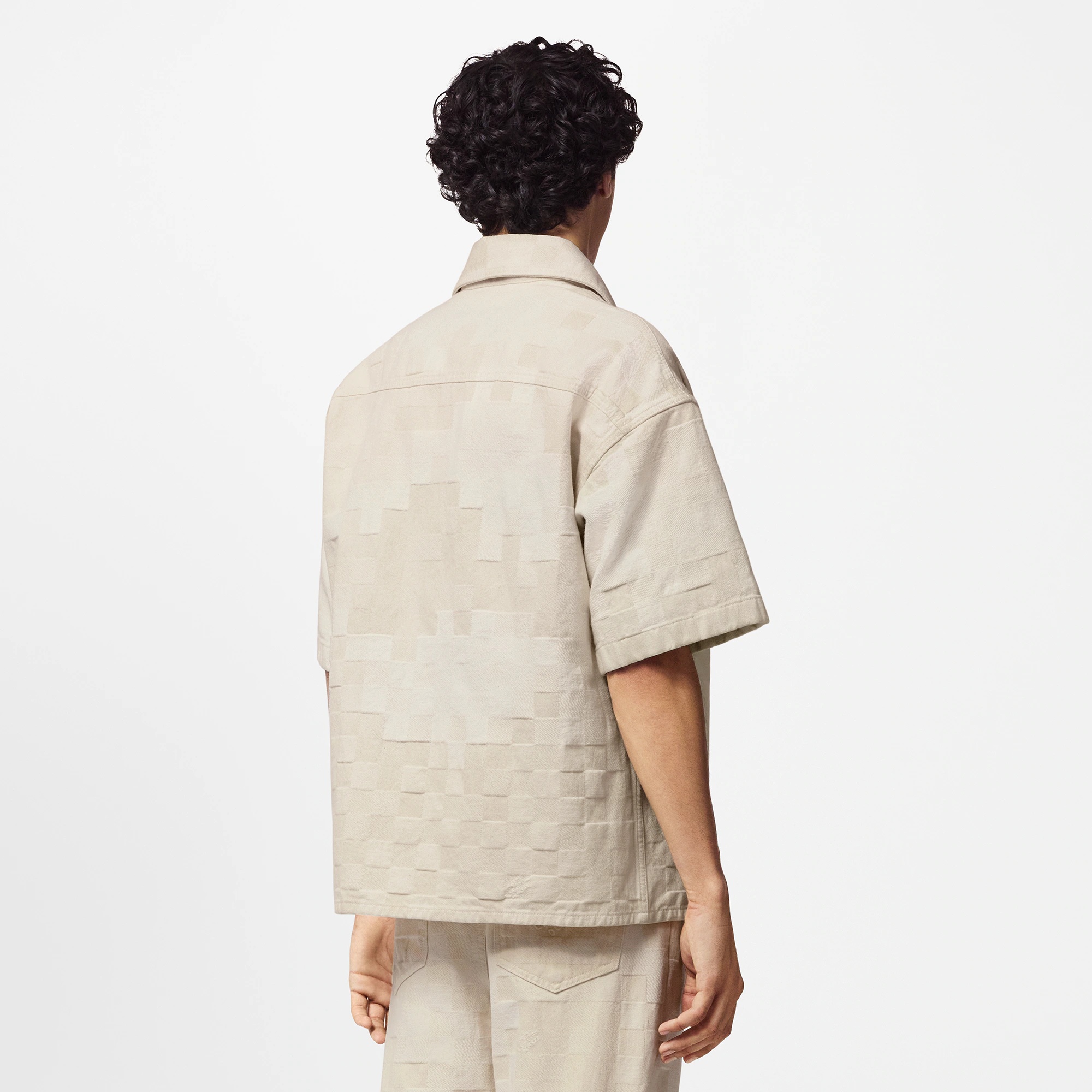 Damier Short-Sleeved Denim Shirt - 5
