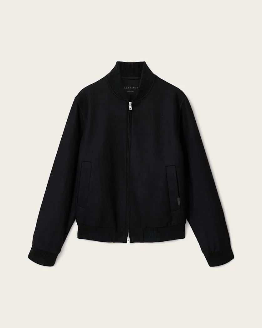 DECEIT TEXTURED WOOL BLEND BOMBER JACKET - 1