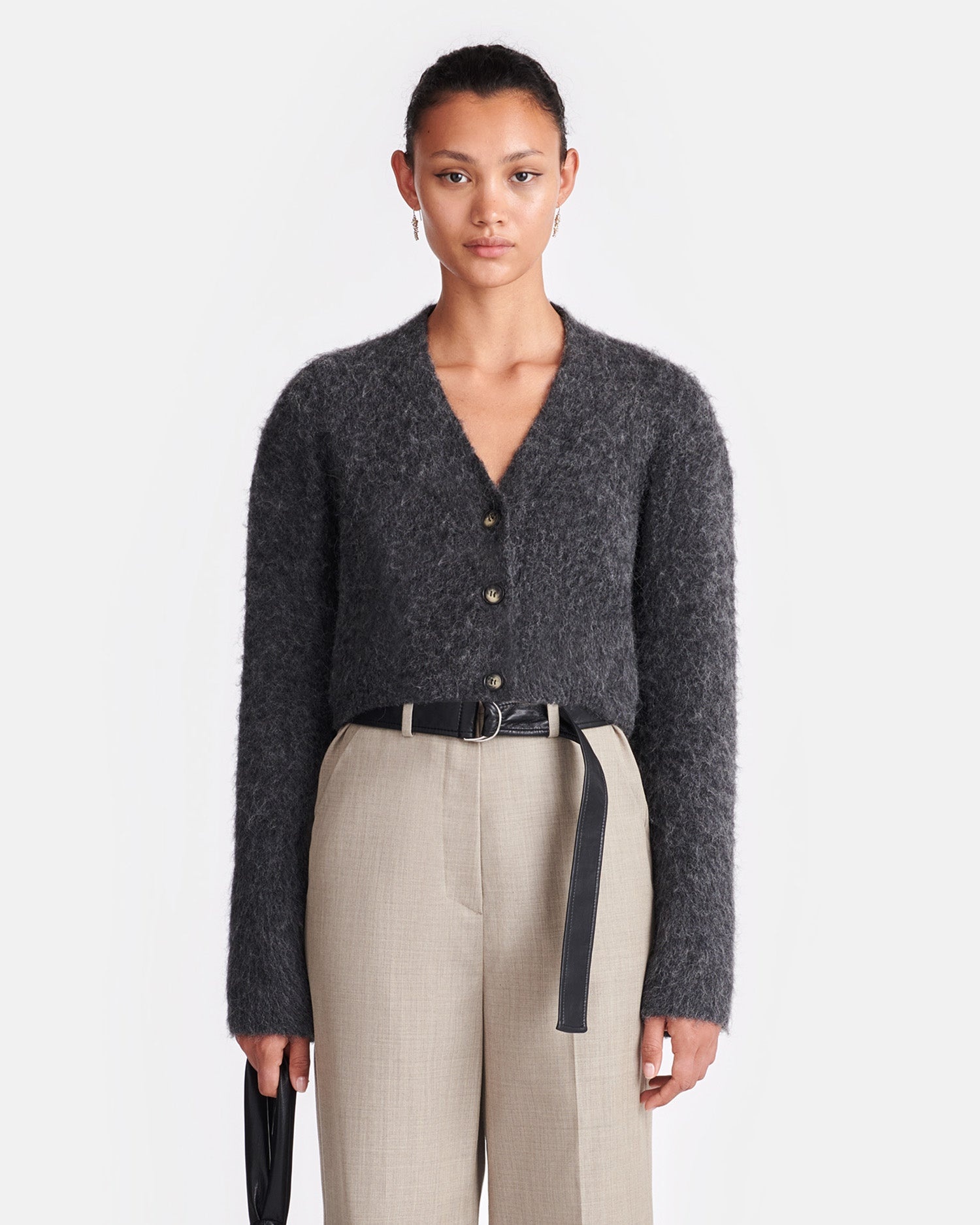 Cropped Brushed-Alpaca Cardigan - 2