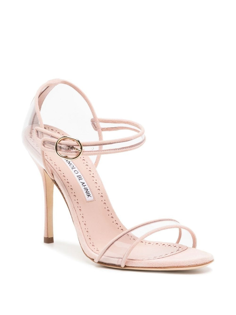 Manolo Blahnik 100mm leather sandals outlook