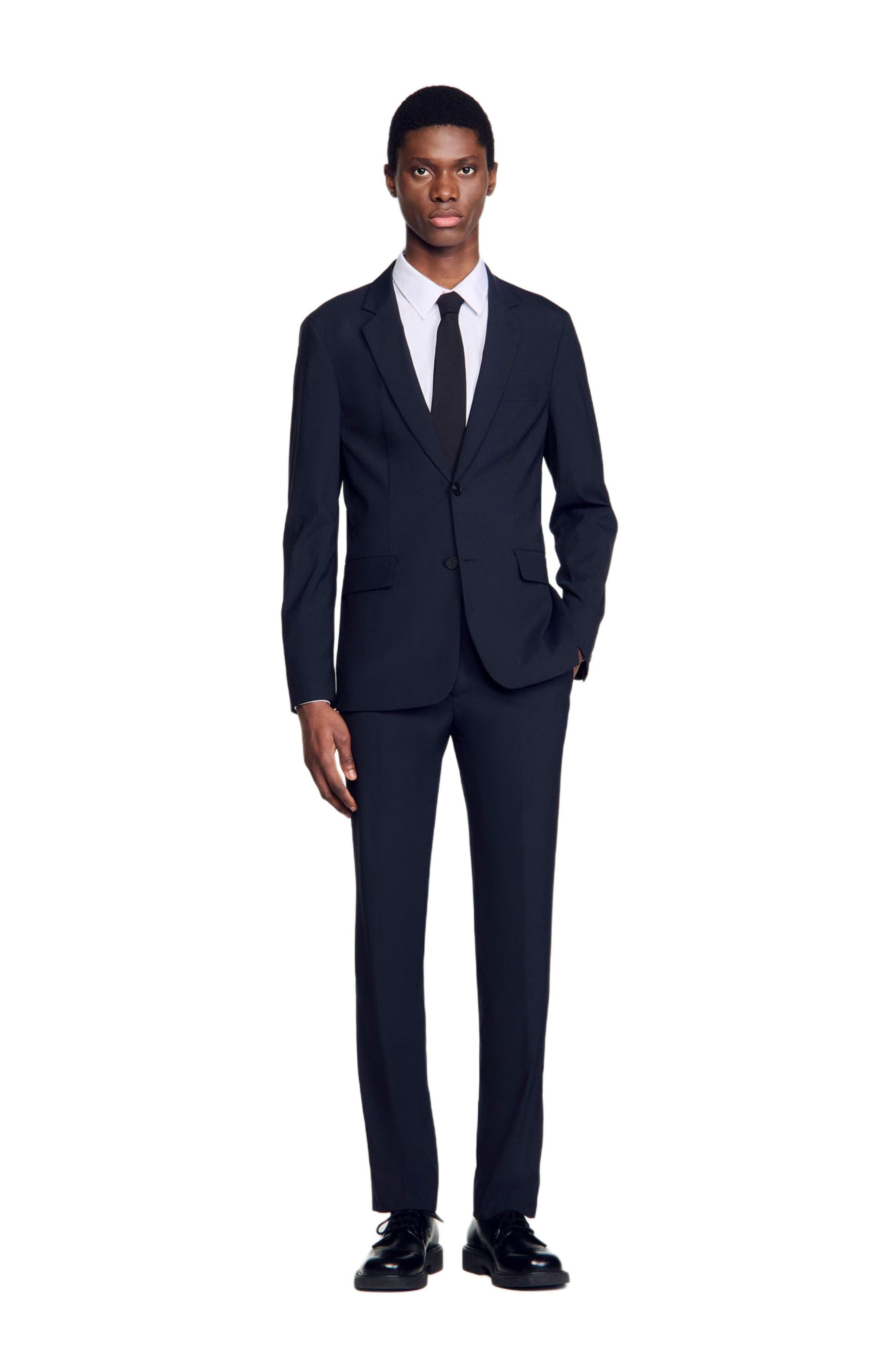 SANDRO Wool suit jacket in Navy Blue at Nordstrom - 6
