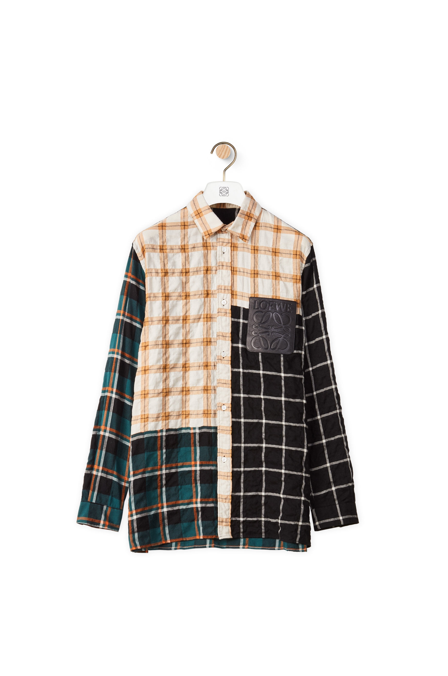 Check overshirt in cotton and modal - 1