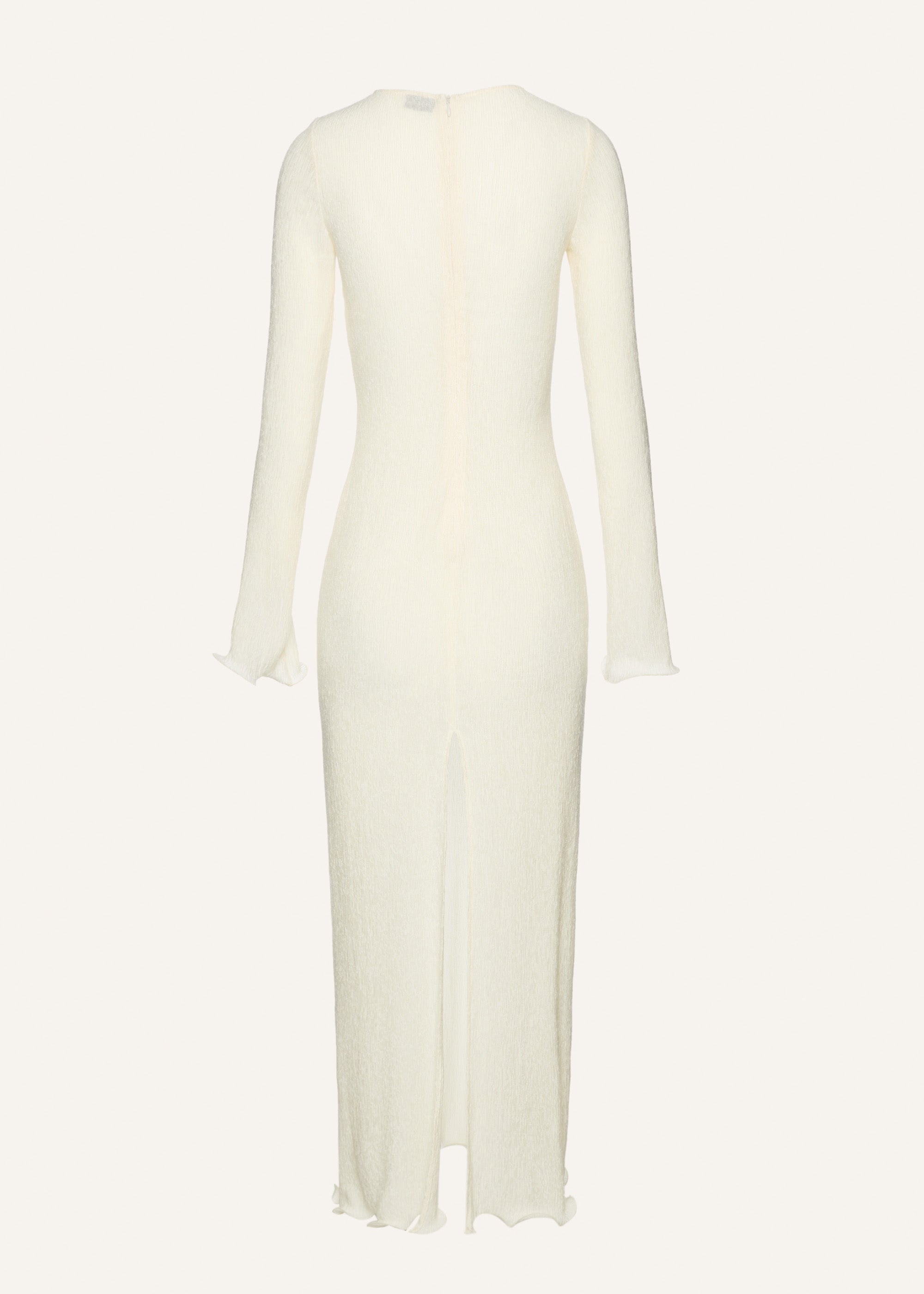 Long sleeve crepe beach maxi dress in cream - 2