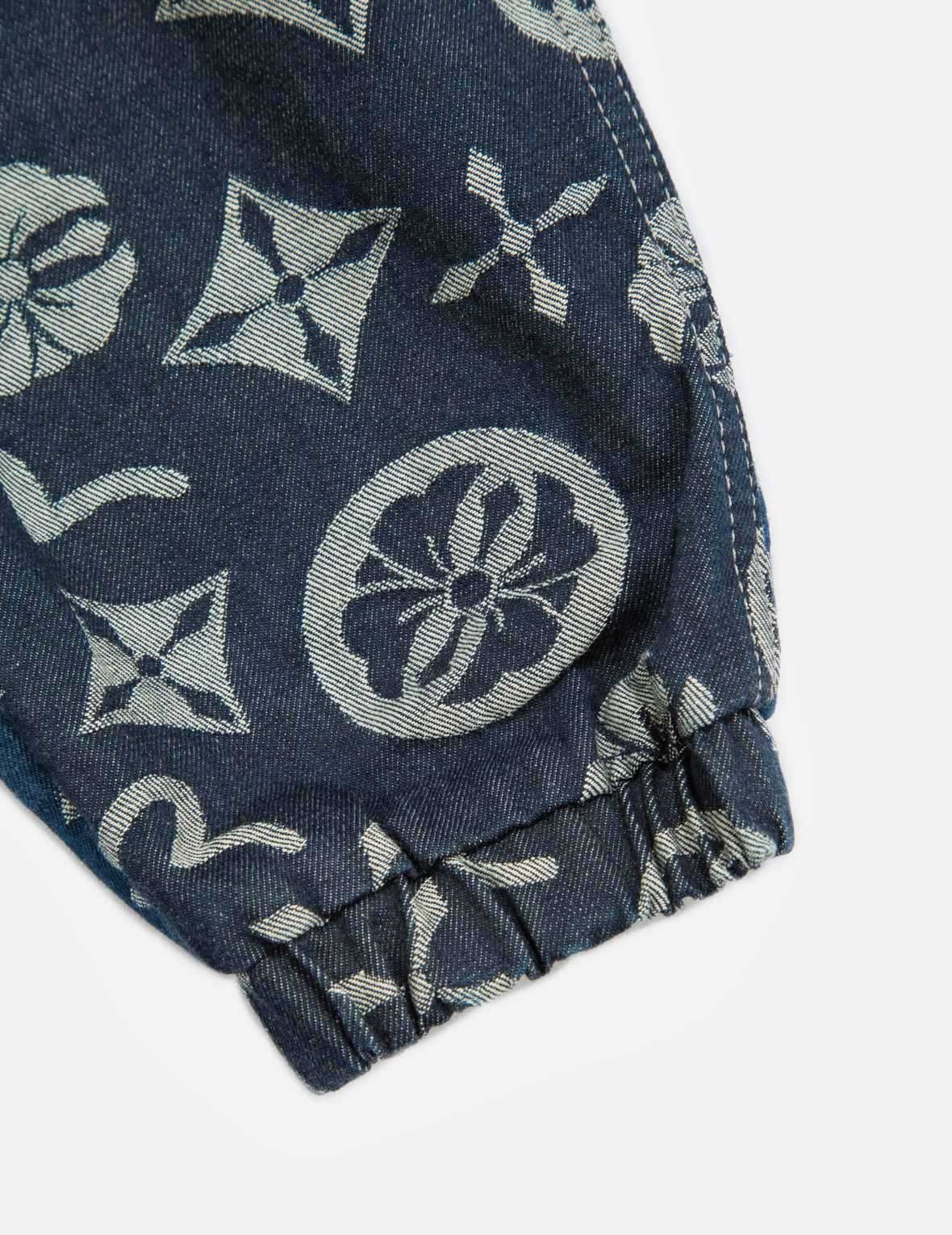 ALLOVER BRAND ELEMENTS JACQUARD BLOCKING DENIM JOGGER PANTS - 12