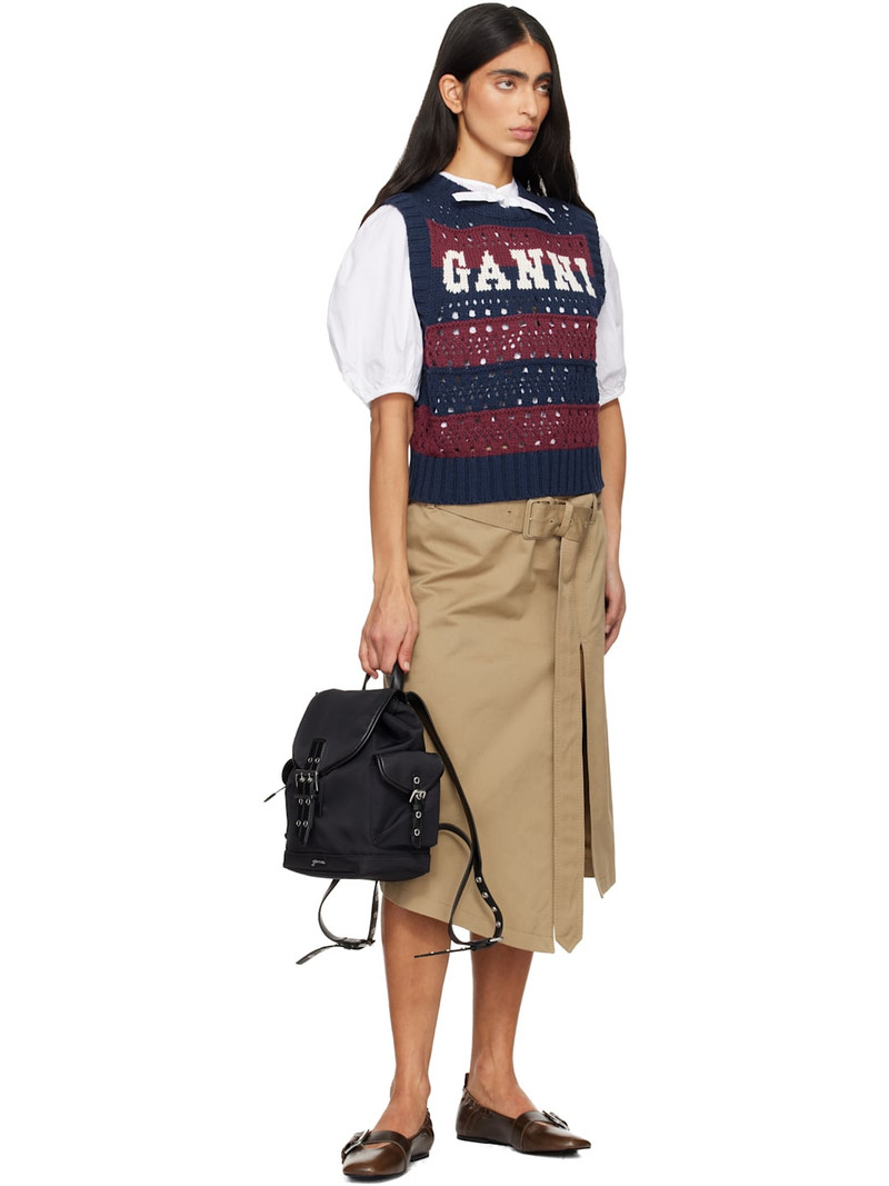 GANNI Khaki Buckle Strap Ballerina Flats outlook