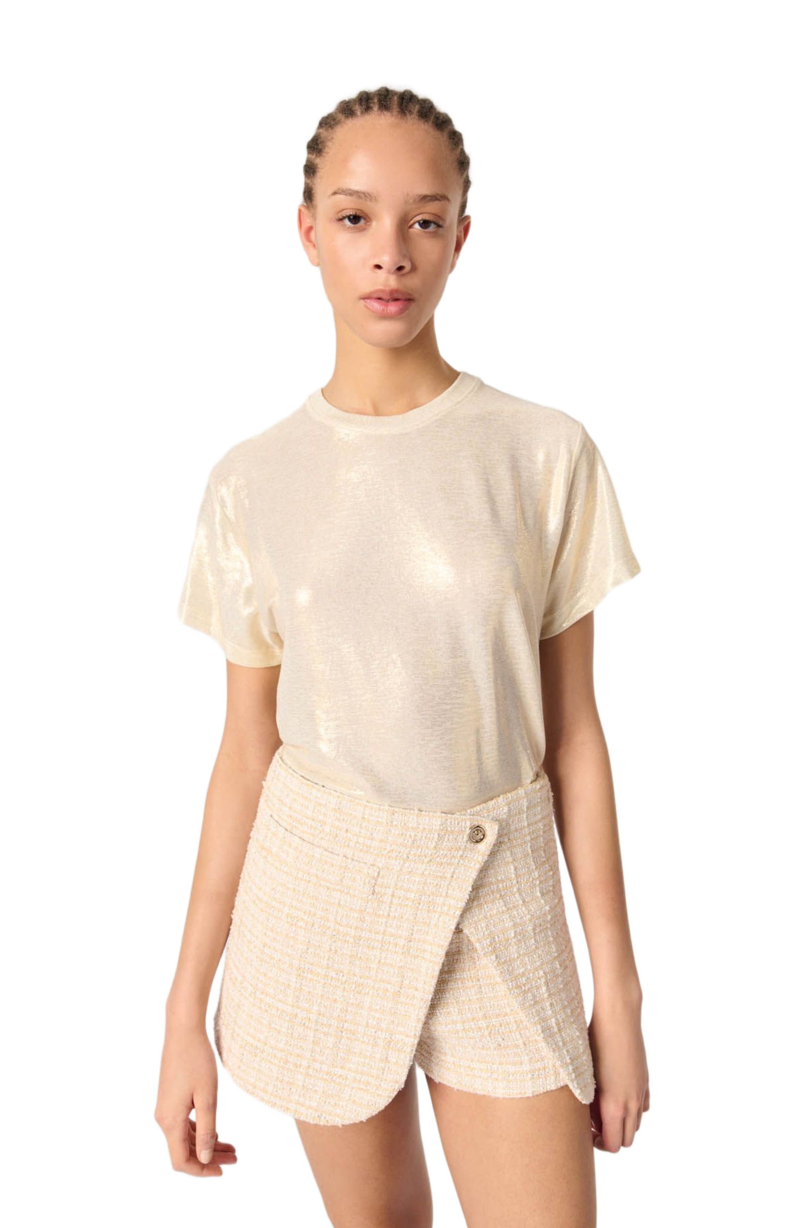 maje Layered tweed skort in Beige at Nordstrom - 7