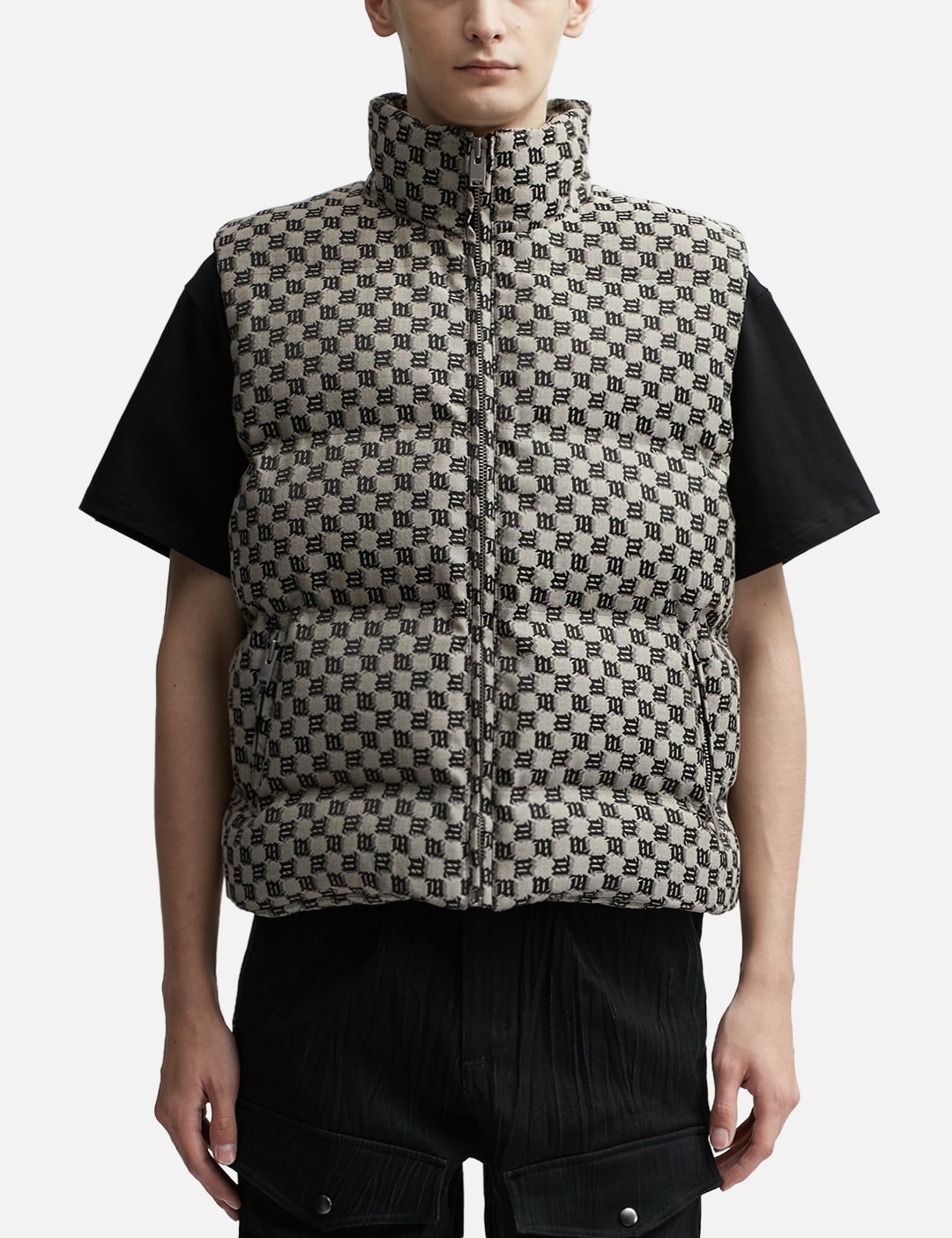 JACQUARD CANVAS MONOGRAM PUFFER VEST - 3