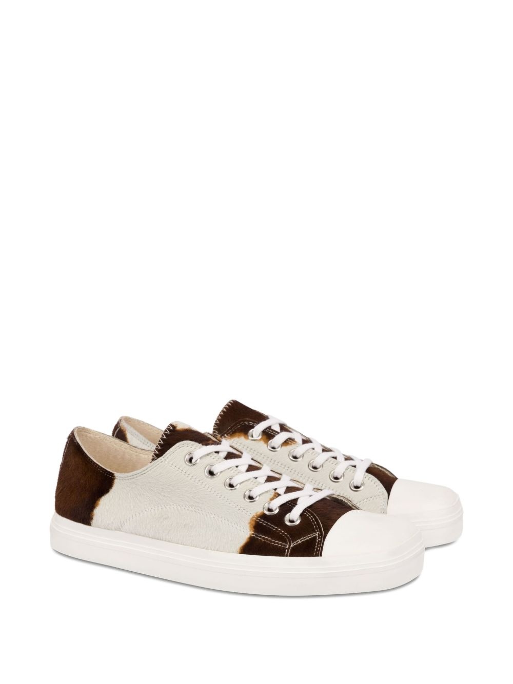 cowhide panelled sneakers - 2