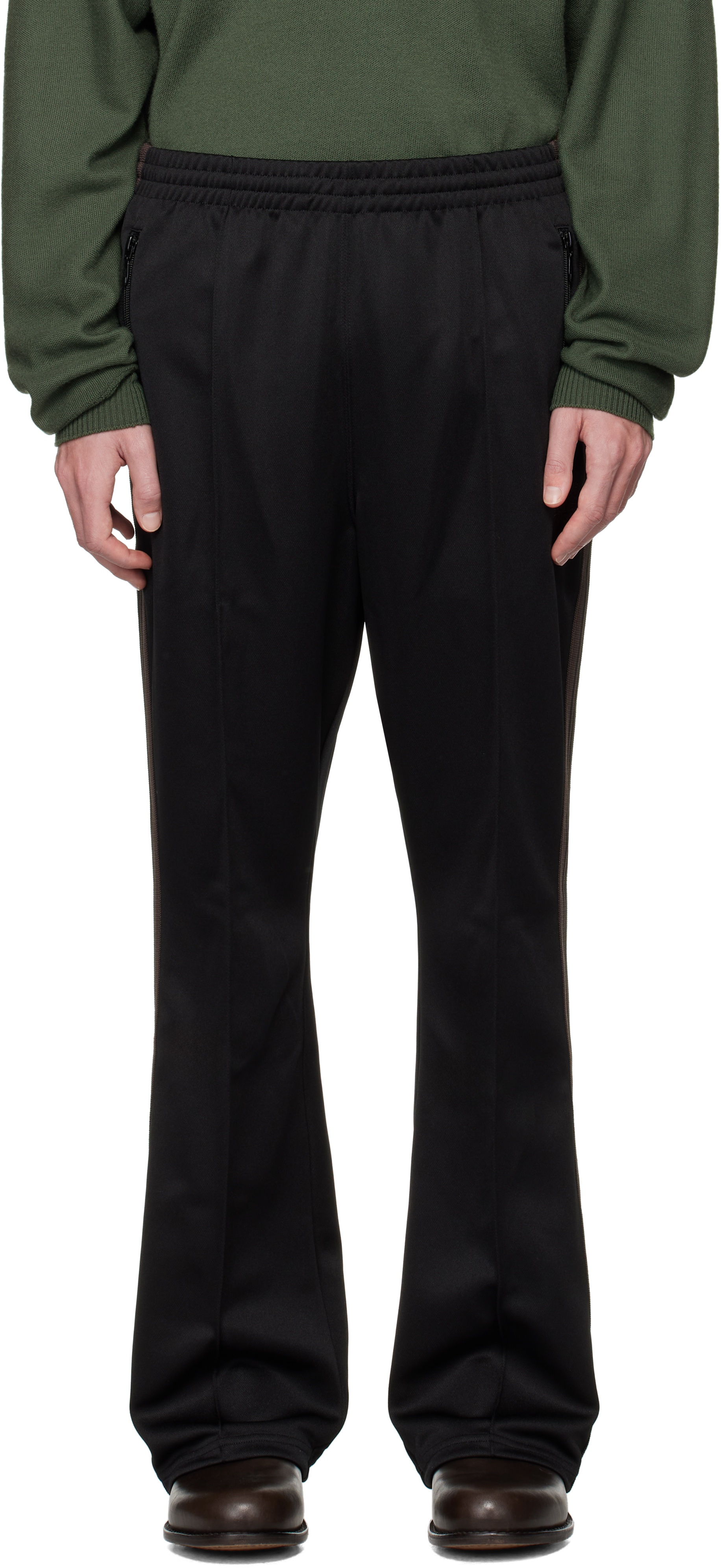 NEEDLES Black Boot-Cut Track Pants | REVERSIBLE
