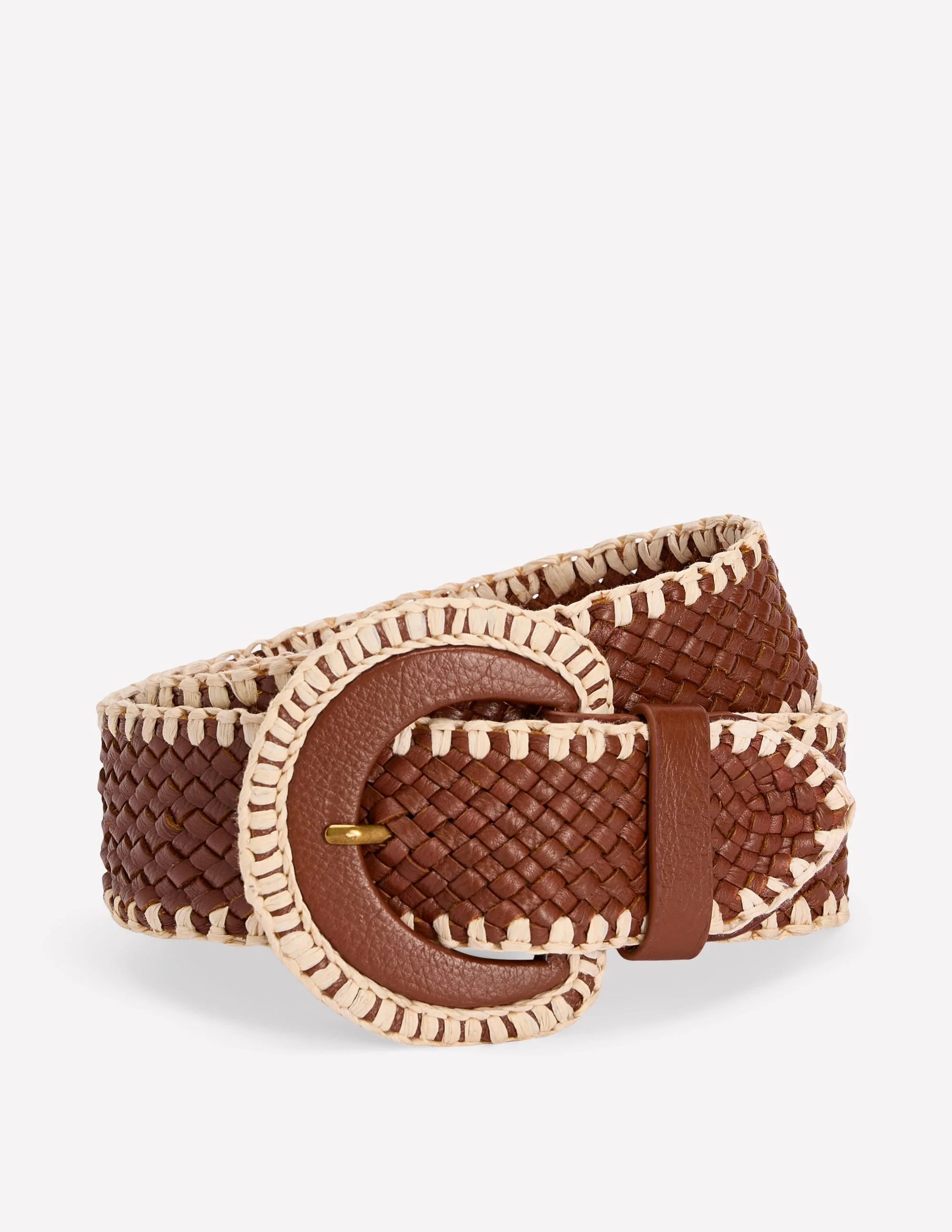 Woven Stitch Belt-Tan - 1