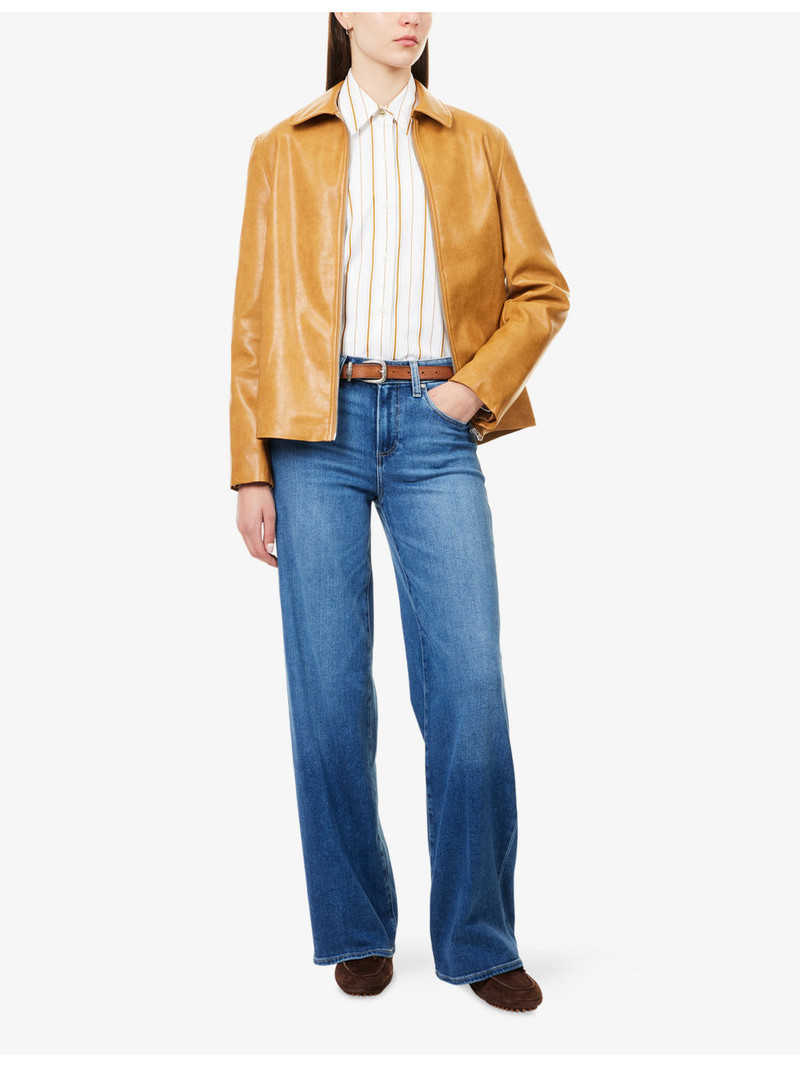 PAIGE "Tatum 32"" Wide-Leg Mid-Rise Stretch-Denim Blend Jeans" outlook