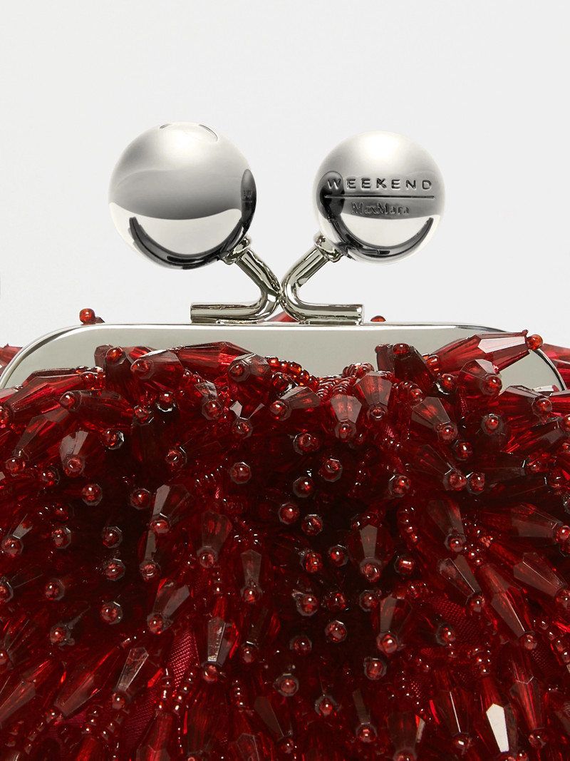 Mini Pasticcino Bag in satin with rhinestones - RED 4