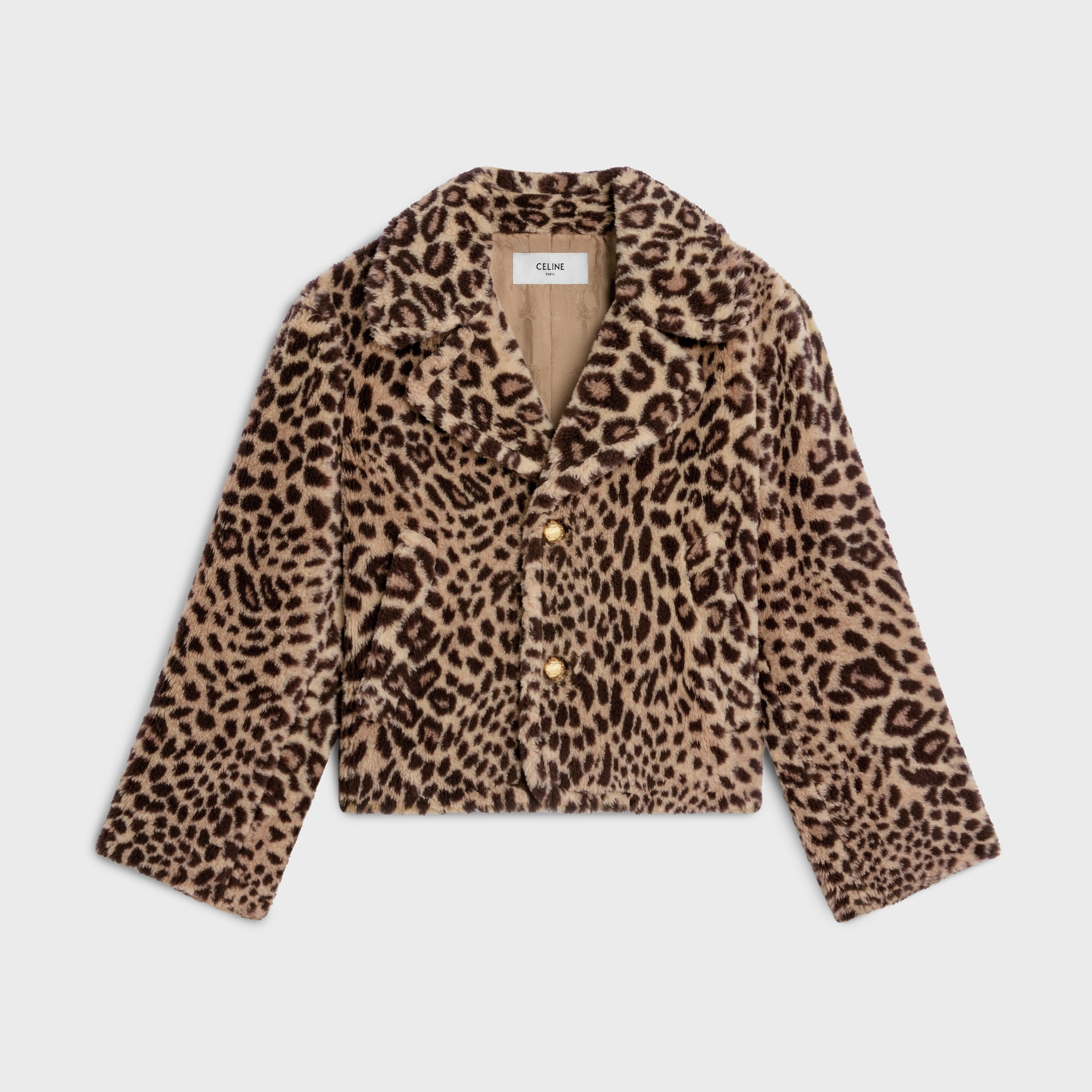 egg-shaped peacoat in fur-effect wool - 1