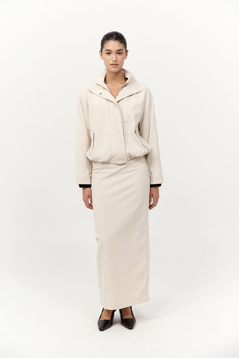 Minimal Column Skirt - Putty - 2