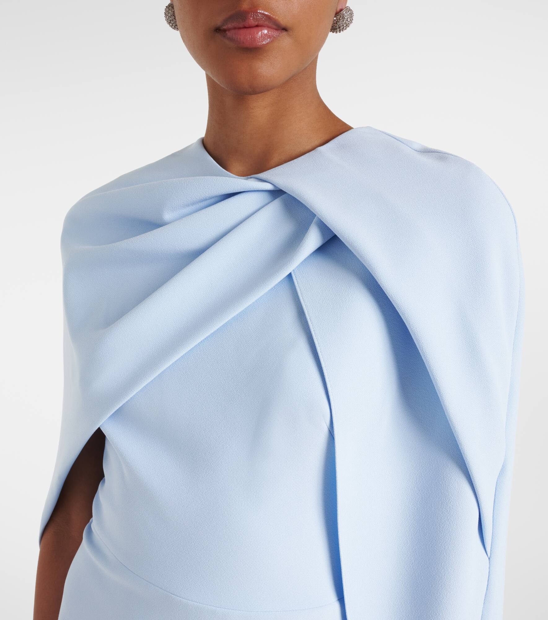 Oria caped crêpe cocktail dress - 4