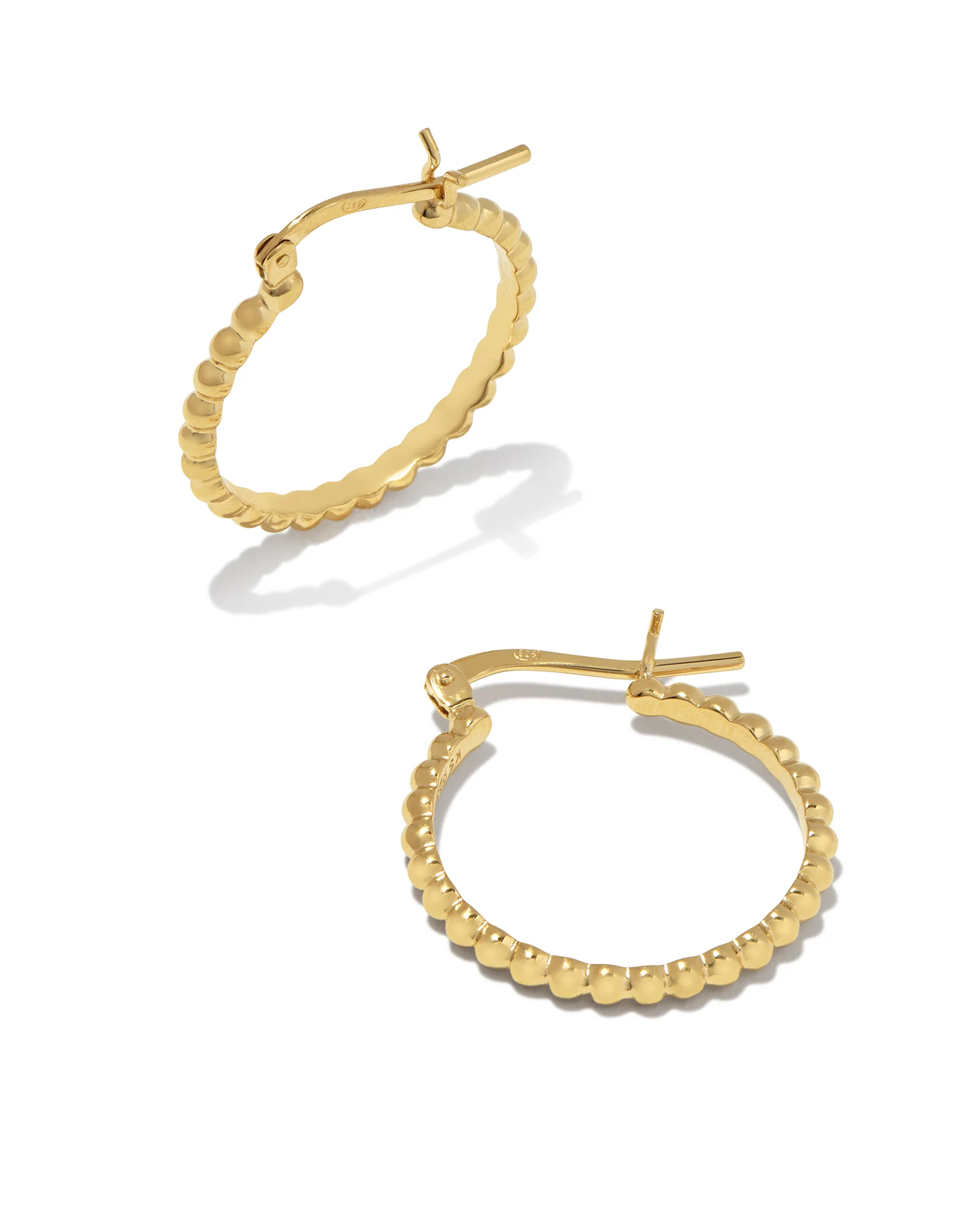 Beaded 20mm Hoop Earrings in 18k Gold Vermeil - 1