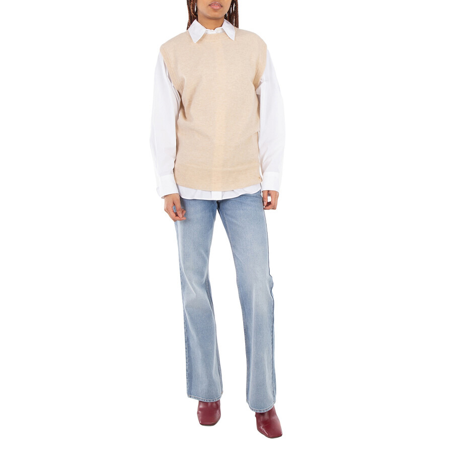 Anine Bing Ladies Ivory Ronan Knit Vest - 3