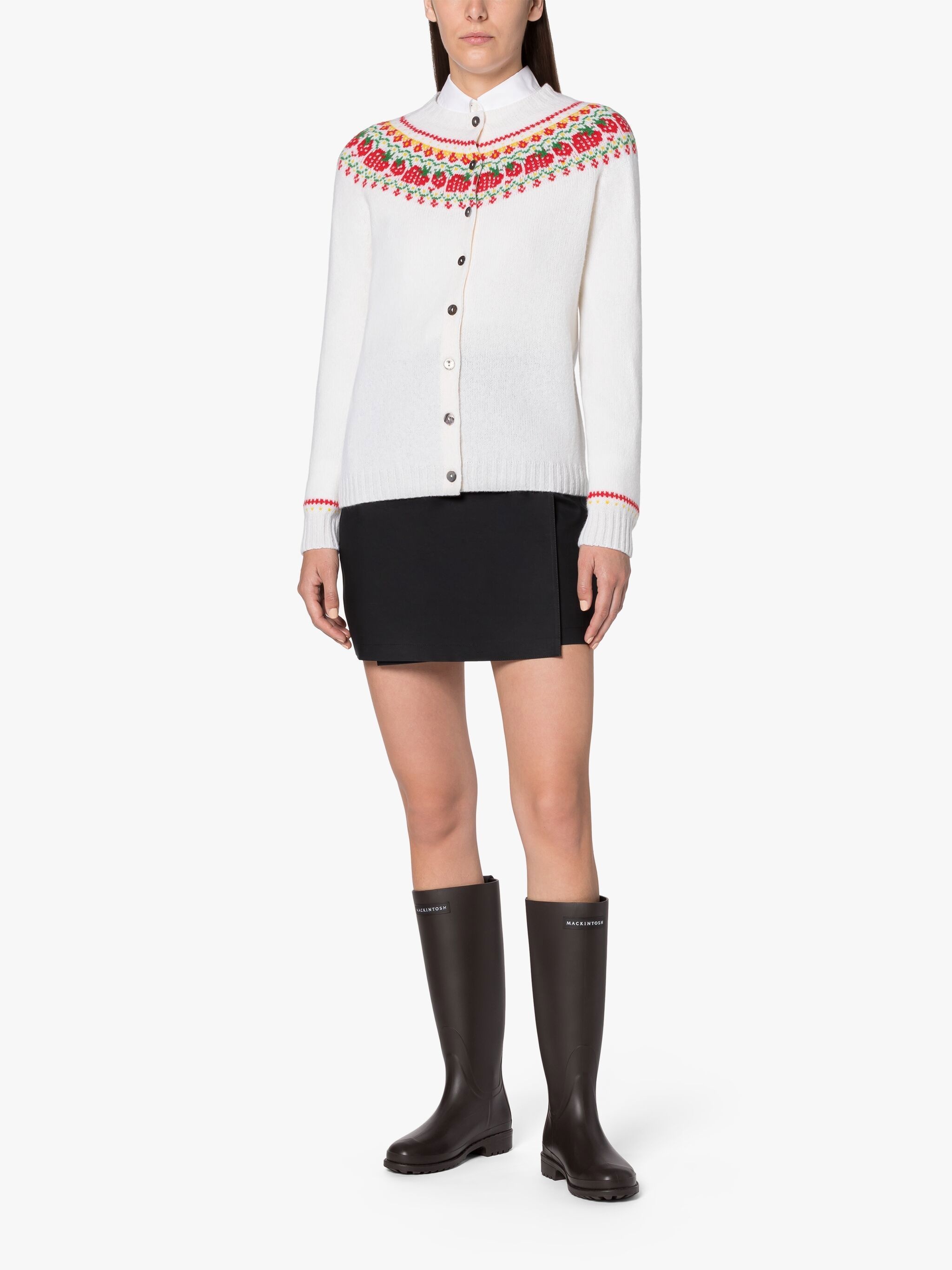 KILLIAN ICE WHITE WOOL FAIR ISLE CARDIGAN - 2