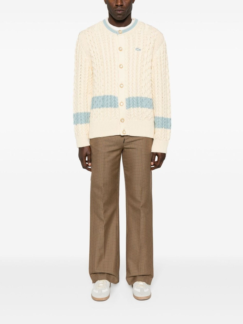 LACOSTE x Le Fleur cable-knit cardigan outlook