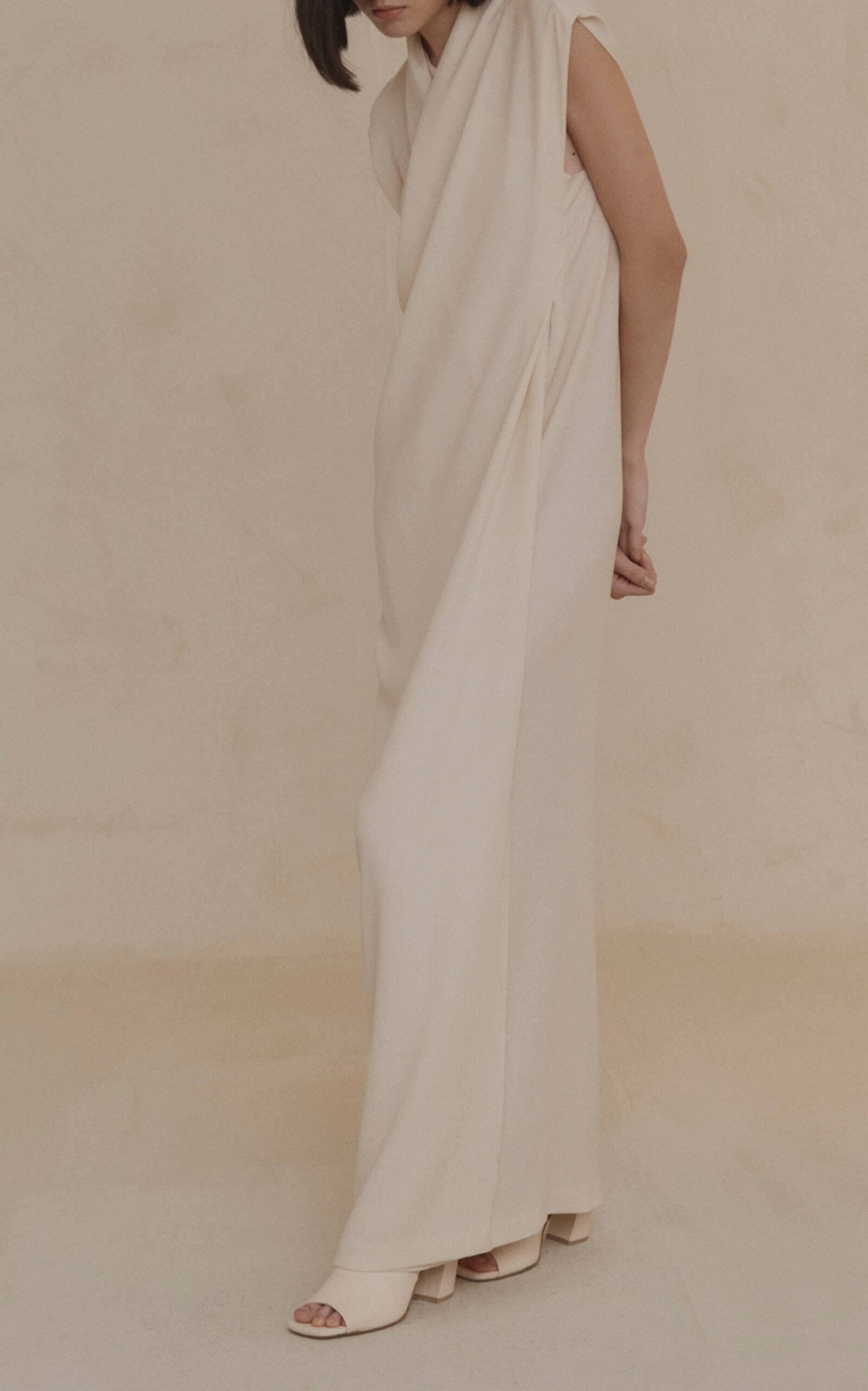 Amanita Silk Wrap Maxi Dress ivory - 3
