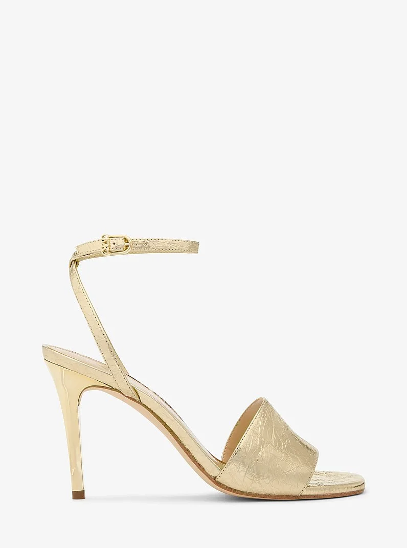 Elyse Crackled Metallic Leather Sandal - 1