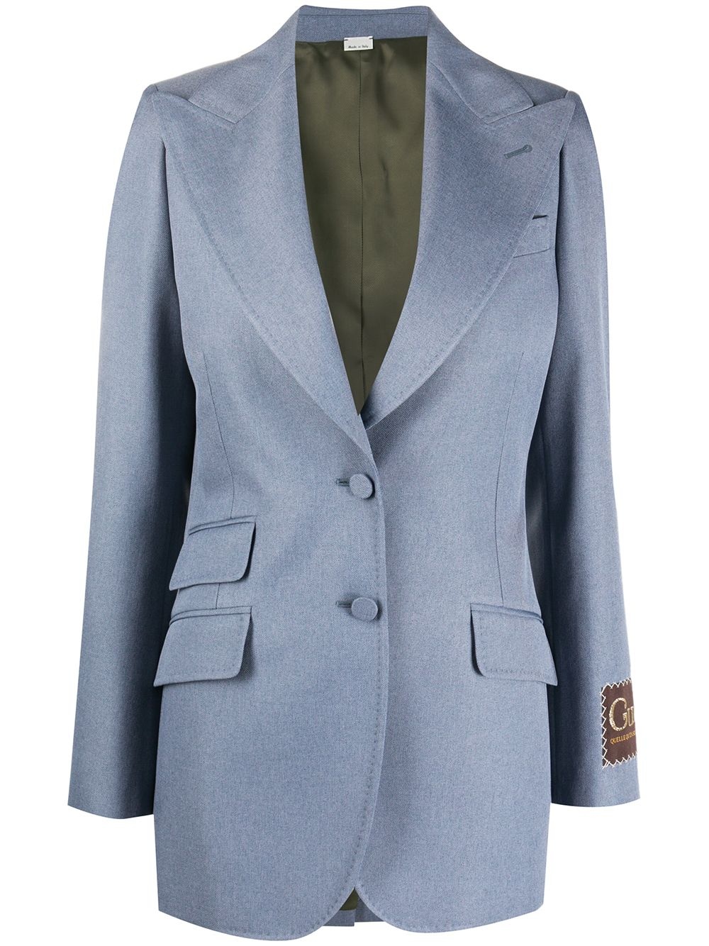 Gucci-label single-breasted blazer - 1