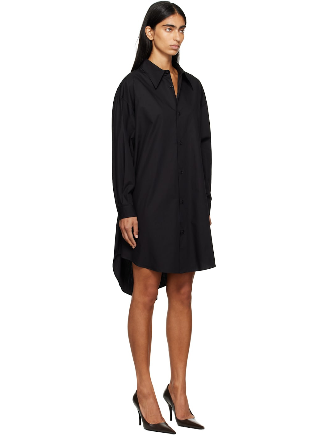Black Shirt Minidress - 2